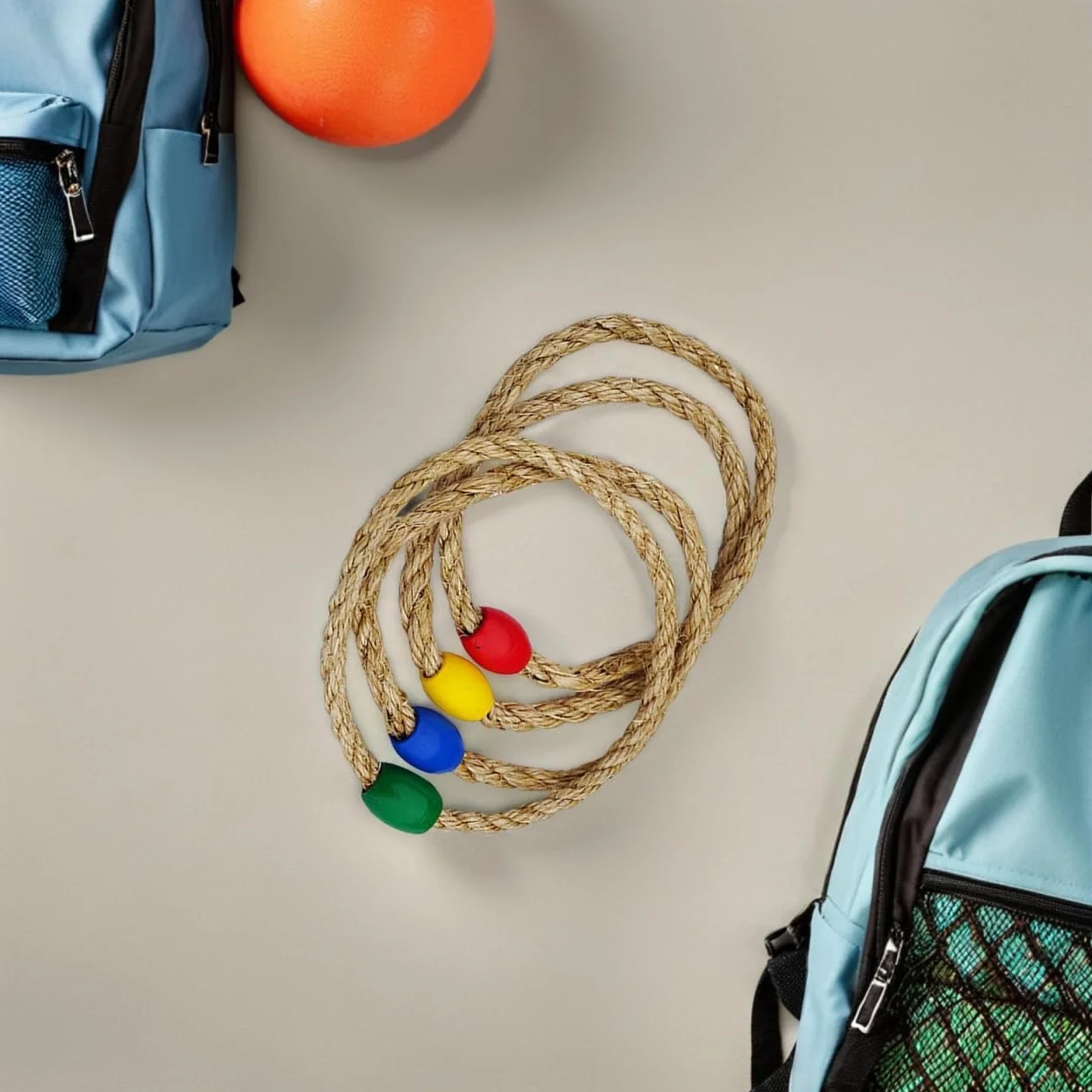 UPKOCH Jeu de Lancer d'Anneaux en Corde Naturelle 8 Pièces pour Enfants Activité Extérieure Coordination Main-Œil