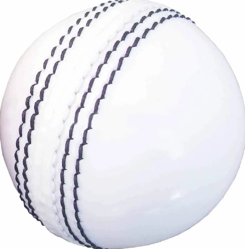 Lot de 4 balles de cricket en cuir blanc de qualité A, dures et assaisonnées cousues à la main pour pratique intérieur et extérieur