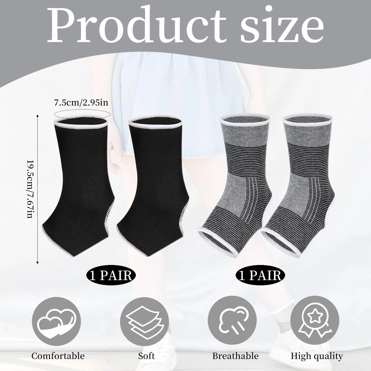 Chevillière Enfant Sport Compression Respirante Polyester Coton, Protection Cheville Football Basketball Danse Course