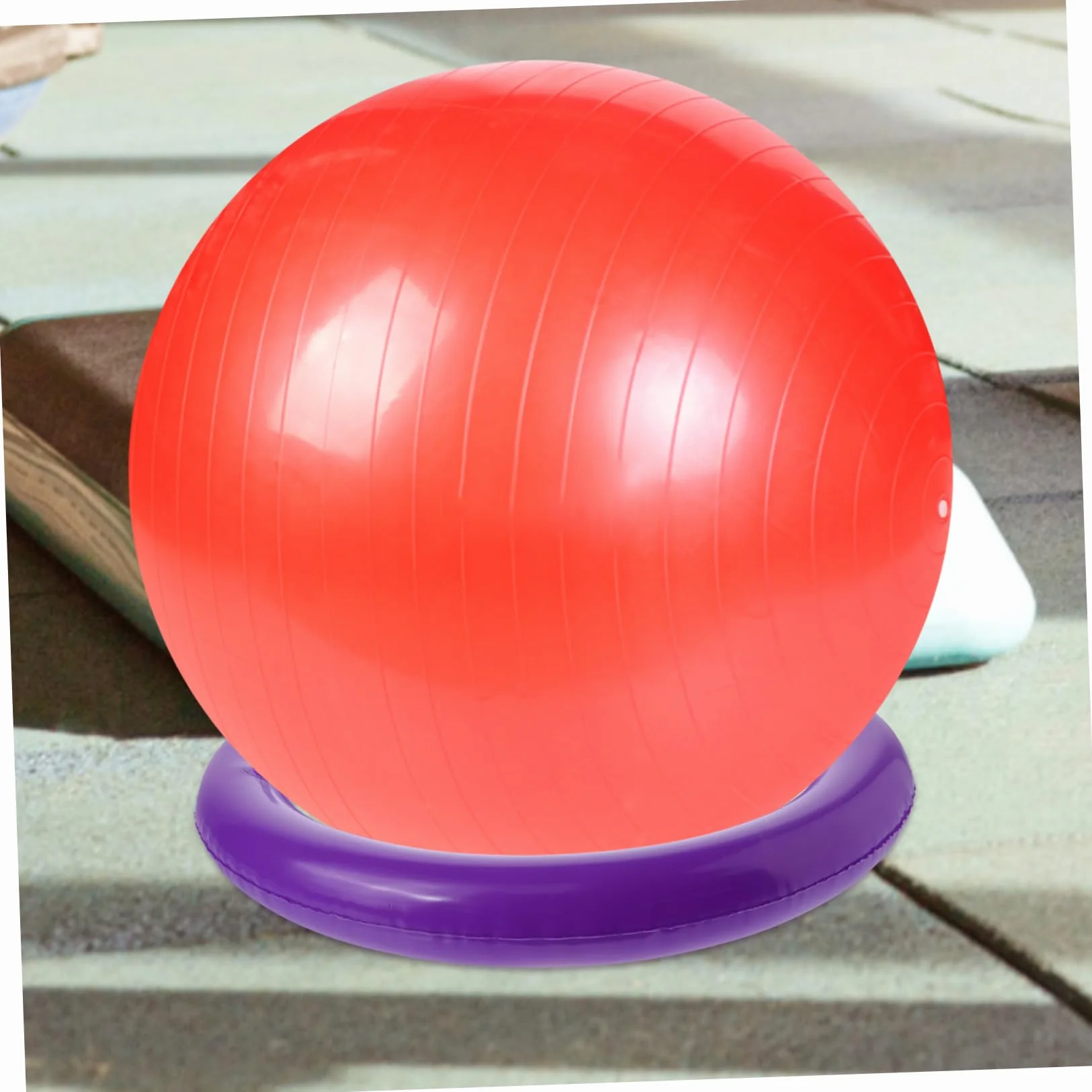 Base de Ballon de Yoga Ronde en PVC Anneau Fixe pour Ballon de Yoga Gonflable Accessoire Fitness