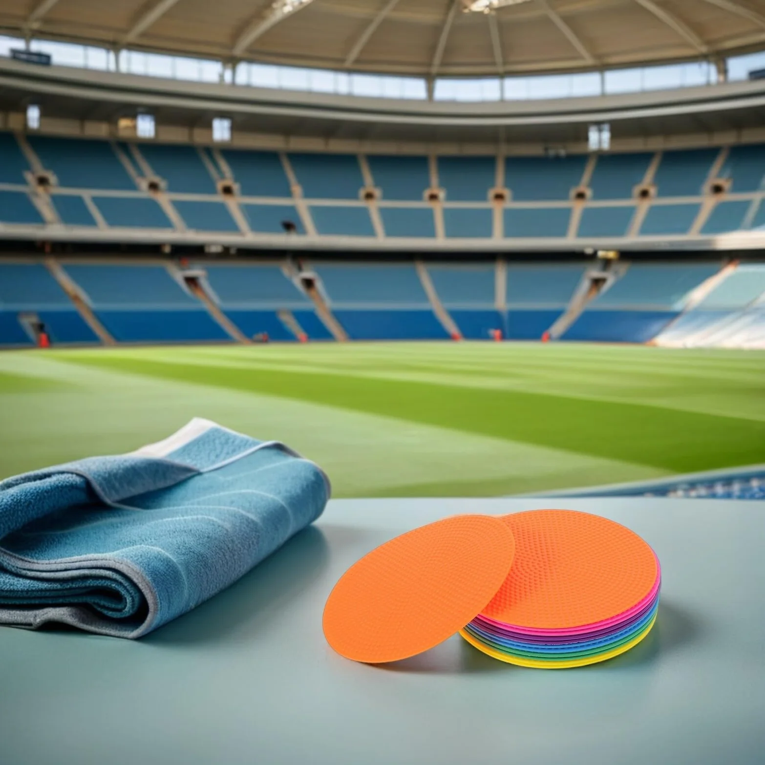 Mikinona 12 Pièces Marqueurs Plats Multicolores Football Disques Antidérapants Repères Sol Sport Agilité