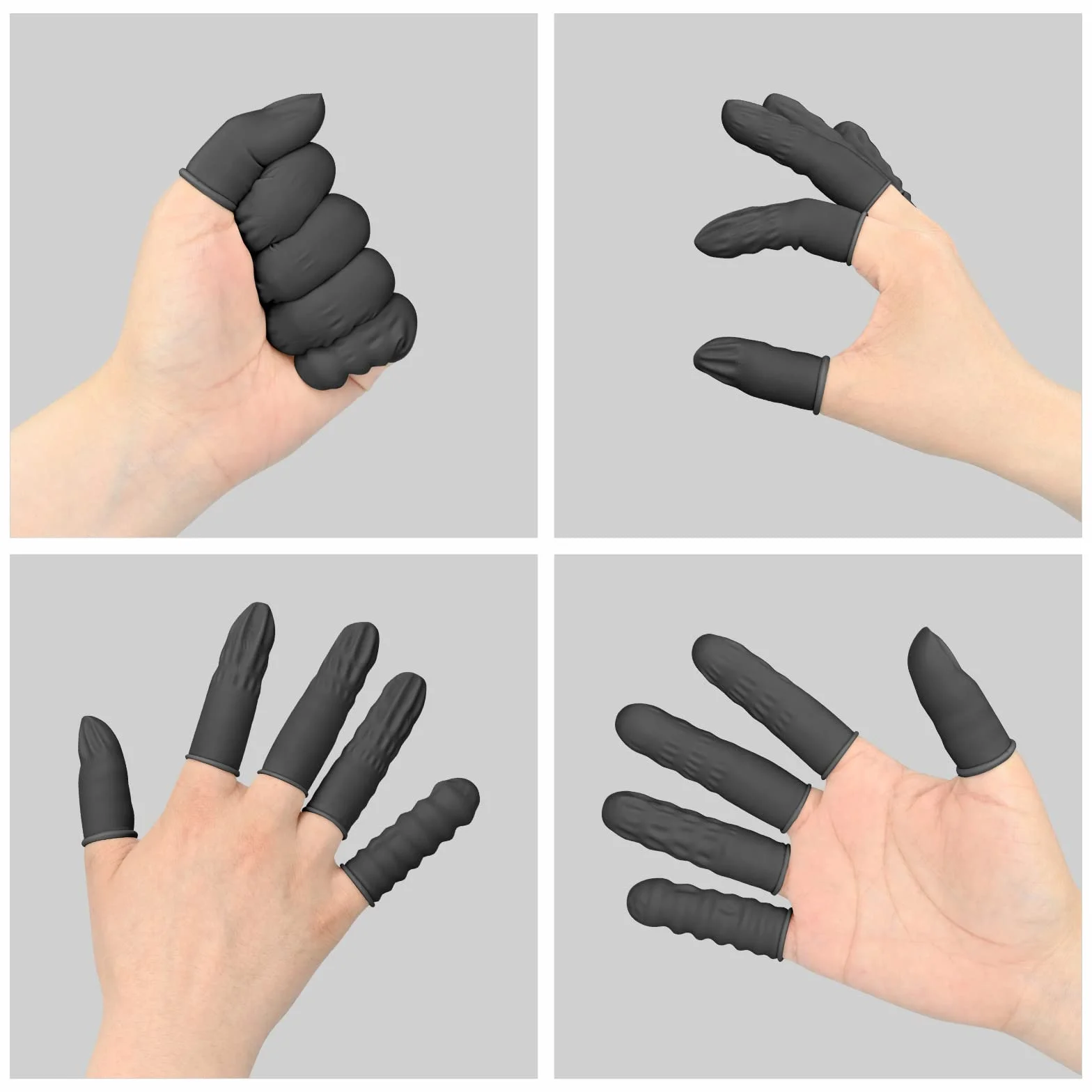 Protège Doigt en Latex 500 pièces Protection des Doigts Noir