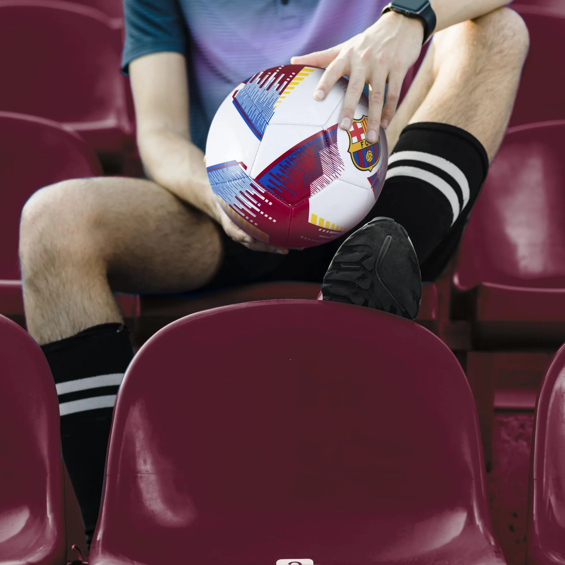 FC Barcelone Ballon de Football Taille 5 Design Blitz Hy-Pro
