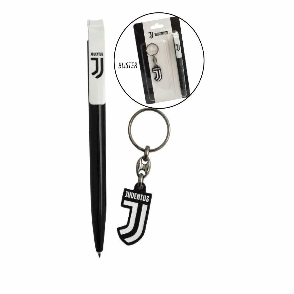 JUVENTUS Porte-clés Stylo Set Officiel Blister Pack