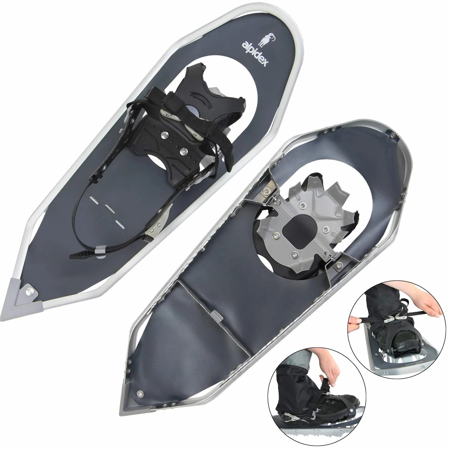 ALPIDEX Raquette Neige Aluminium Sac Transport Bâtons Optionnel
