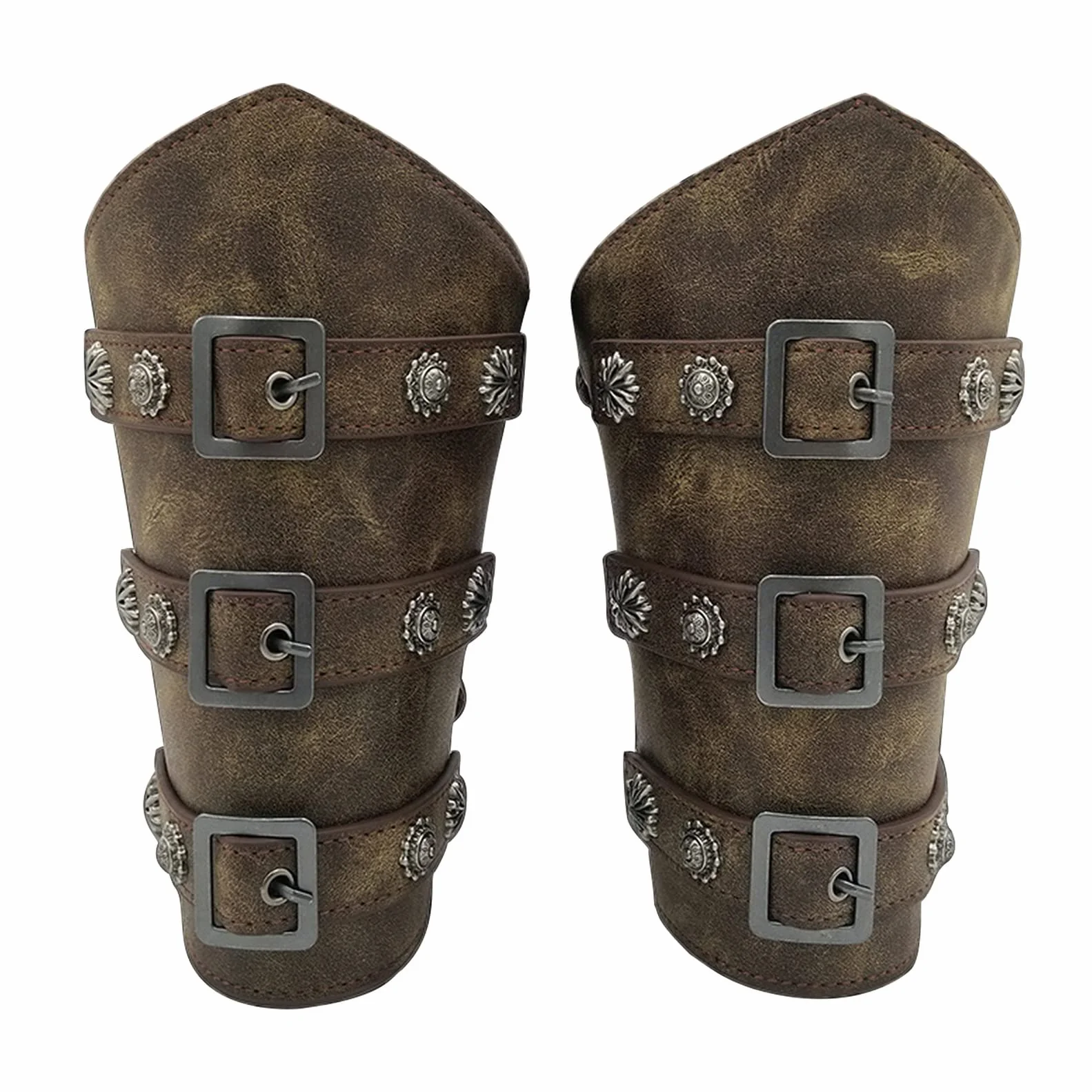 COSFAN Brassards Rétro Armure Médiévale en Cuir Réglable pour Tir Chasse Viking Punk Gothique
