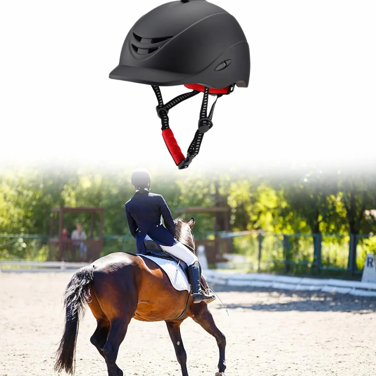 Casque équestre Starter Visière Amovible Respirant Compact Portable Hommes Femmes