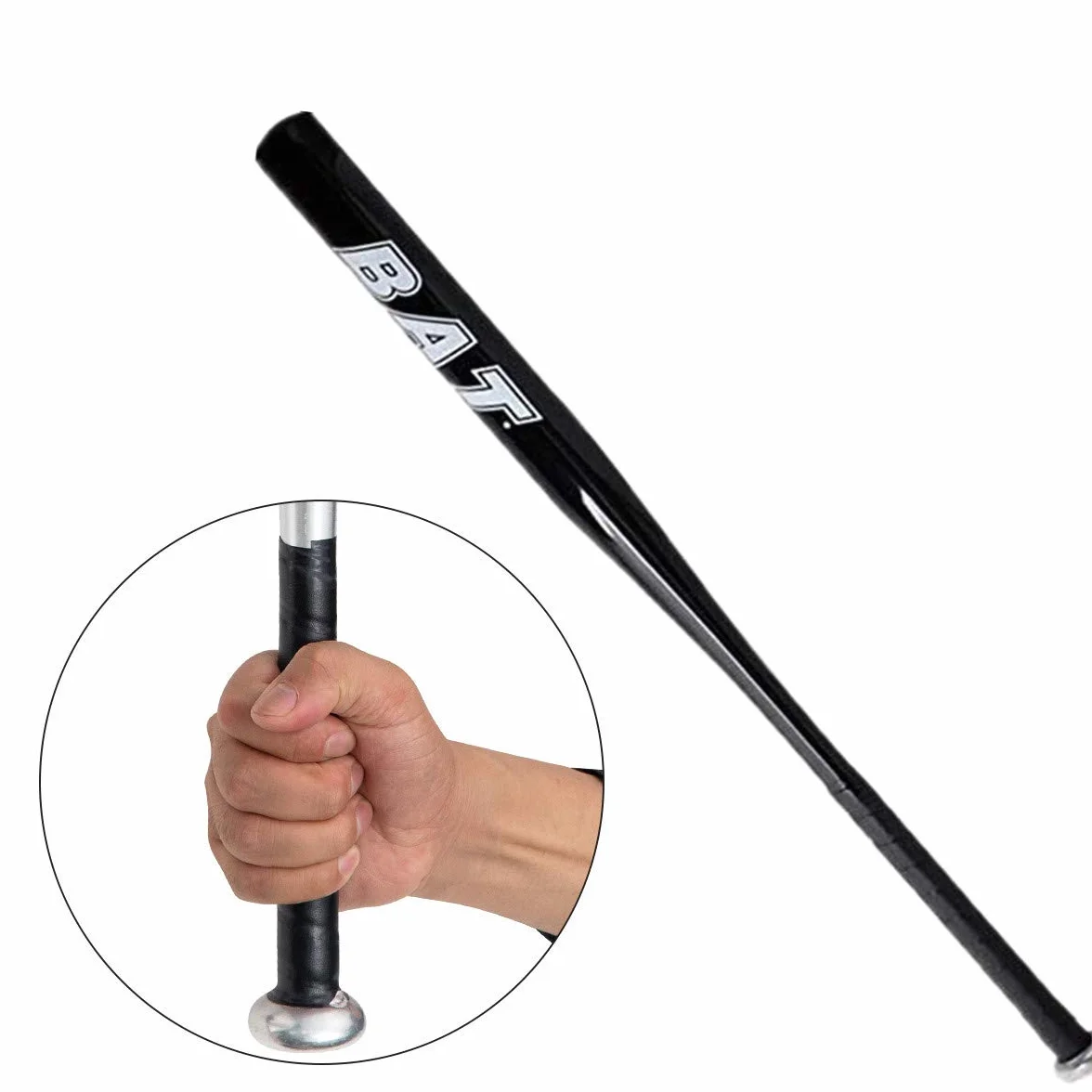 Batte de Baseball Aluminium 34 Pouces 86cm Adulte Pro Léger Noir Bleu Argent