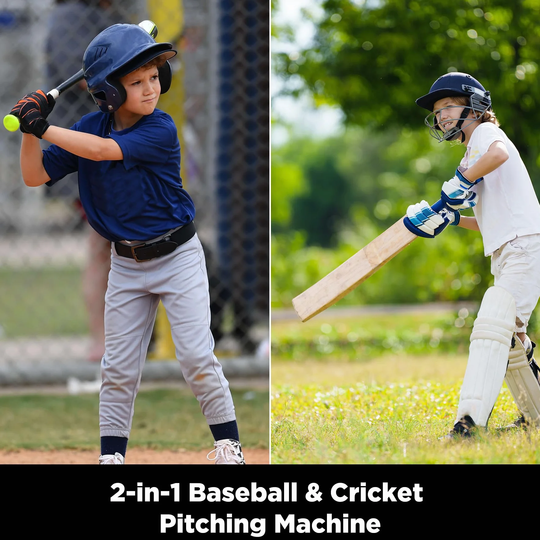 Machine 2 en 1 Cricket Baseball pour Débutant Lanceur Léger Portable 3 Modes Lancement Power Bank Batterie