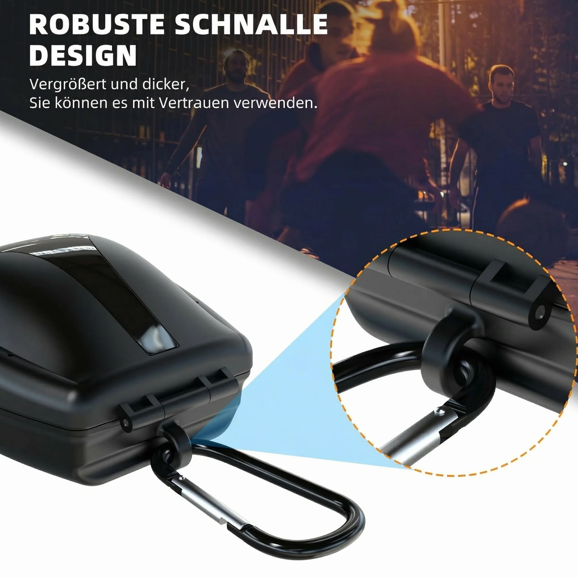 ARGOMAX Étui de protection pour protège-dents de sport avec mousqueton, noir
