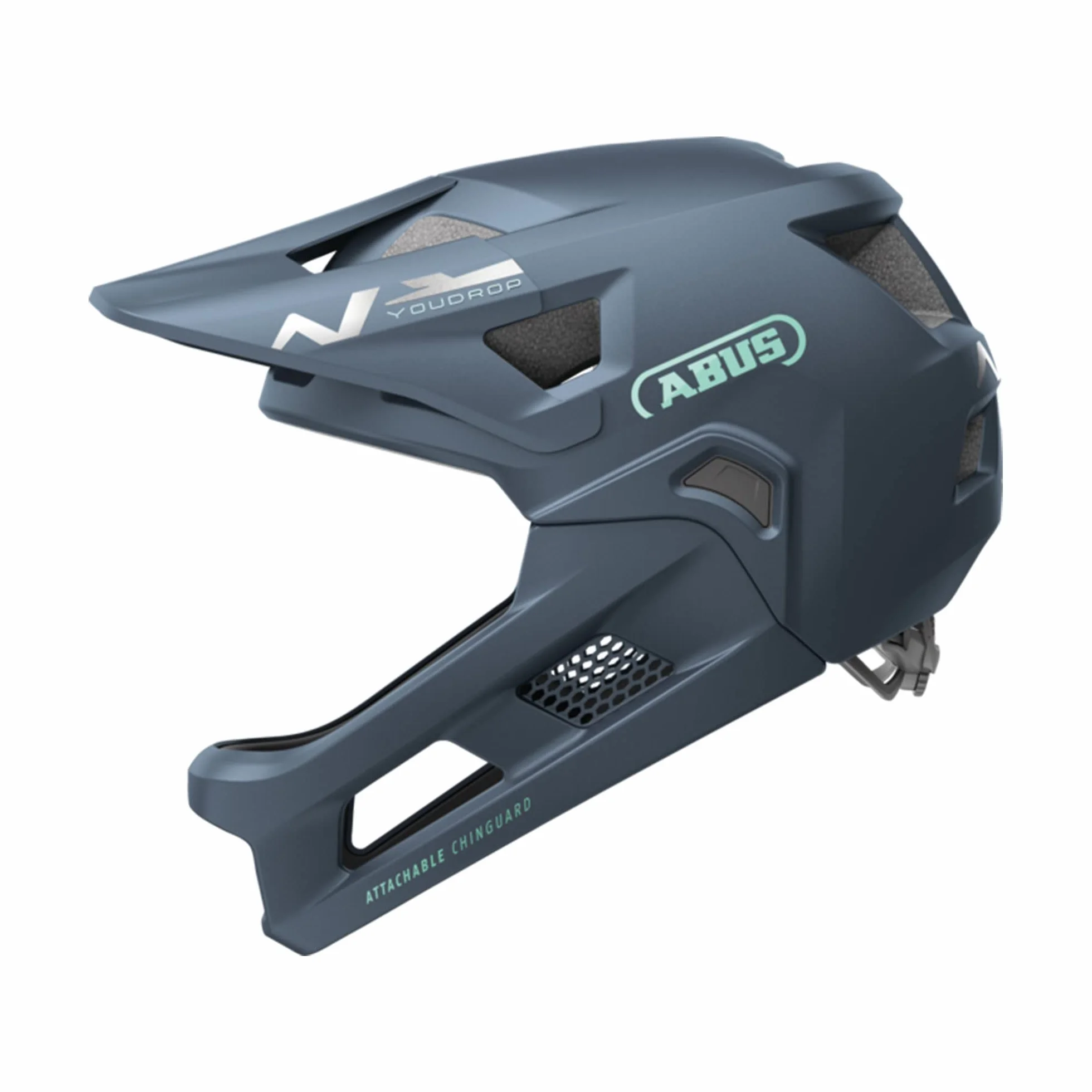 ABUS Casque VTT YouDrop FF intégral Enfants Adolescents mentonnière Amovible