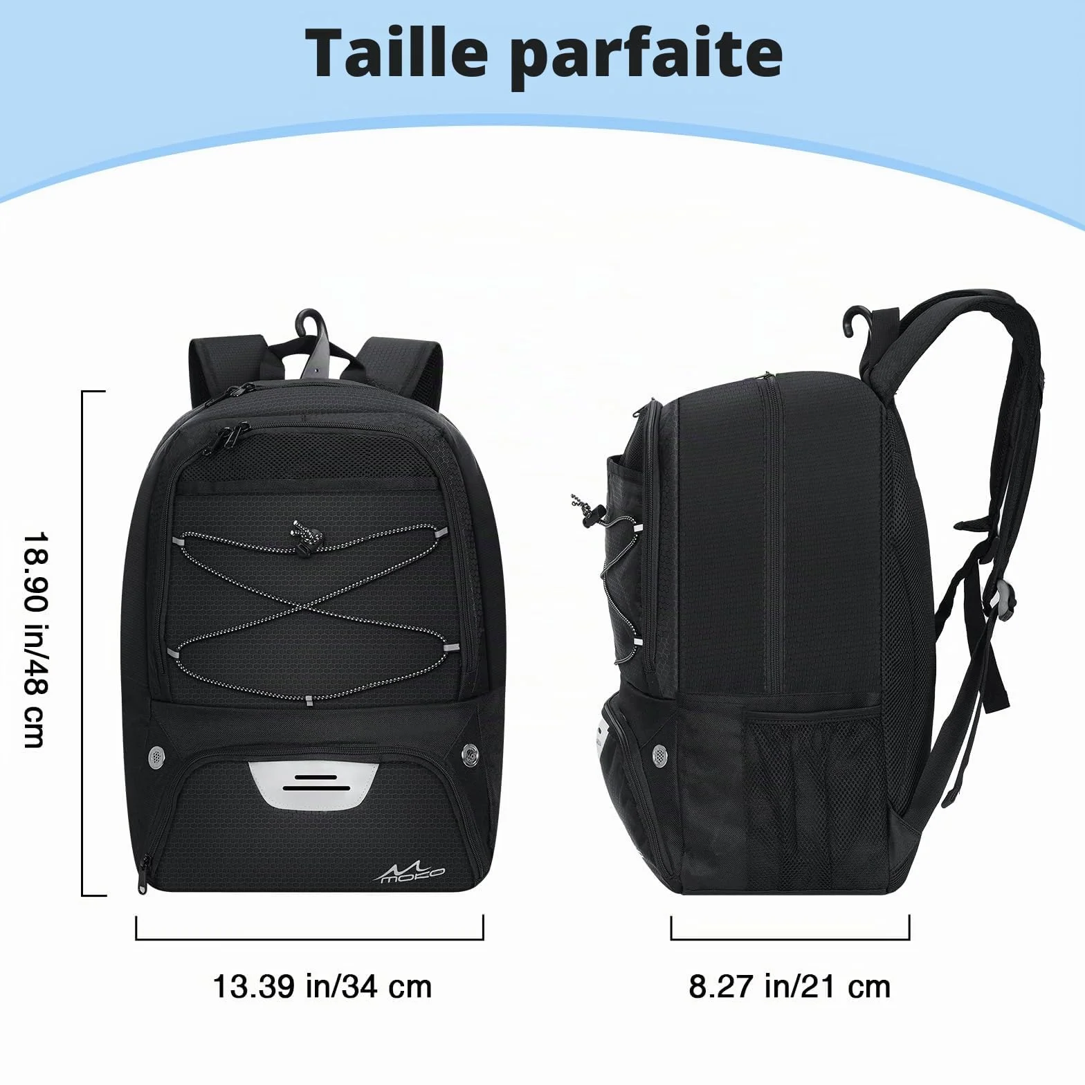 MoKo Sac à Dos Basket-Ball Football avec Compartiments séparés