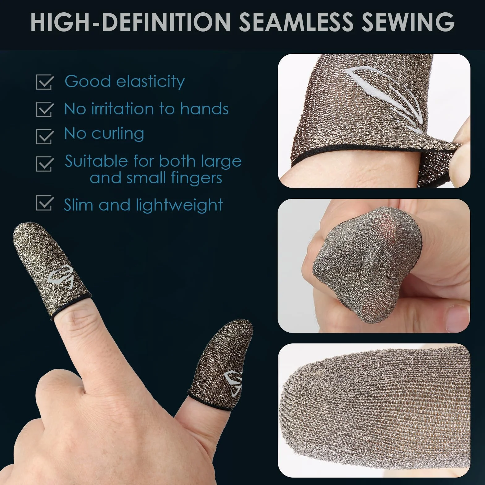 Gaming Finger Sleeve 4 Pack Tactile Sleeves for Mobile Games PUBG Mobile Anti-Sweat High Sensitivity Gaming Accessory