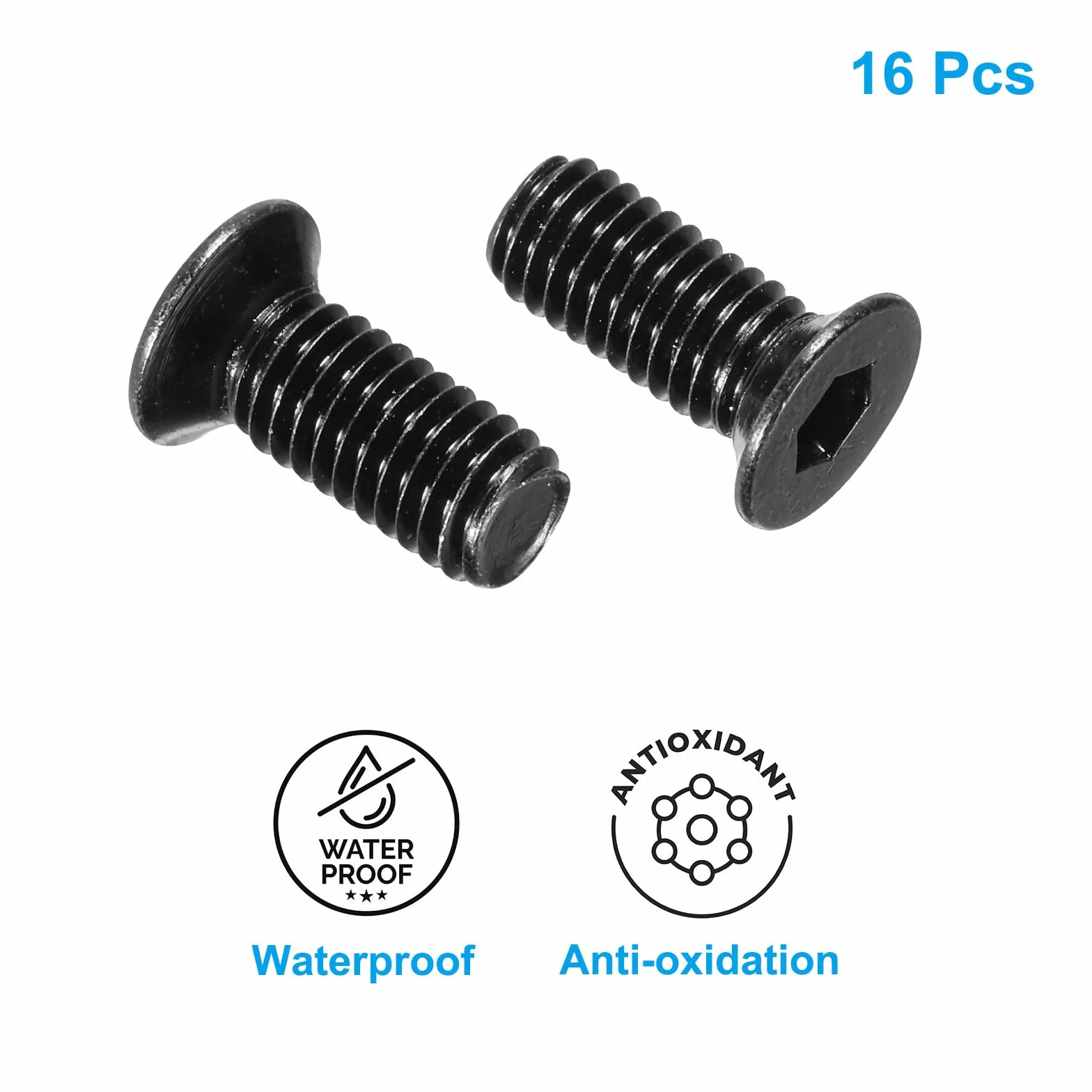 PATIKIL Vis Fixation Trottinette 16 Pièces Métal Kit Remplacement Compatible M365 Noir