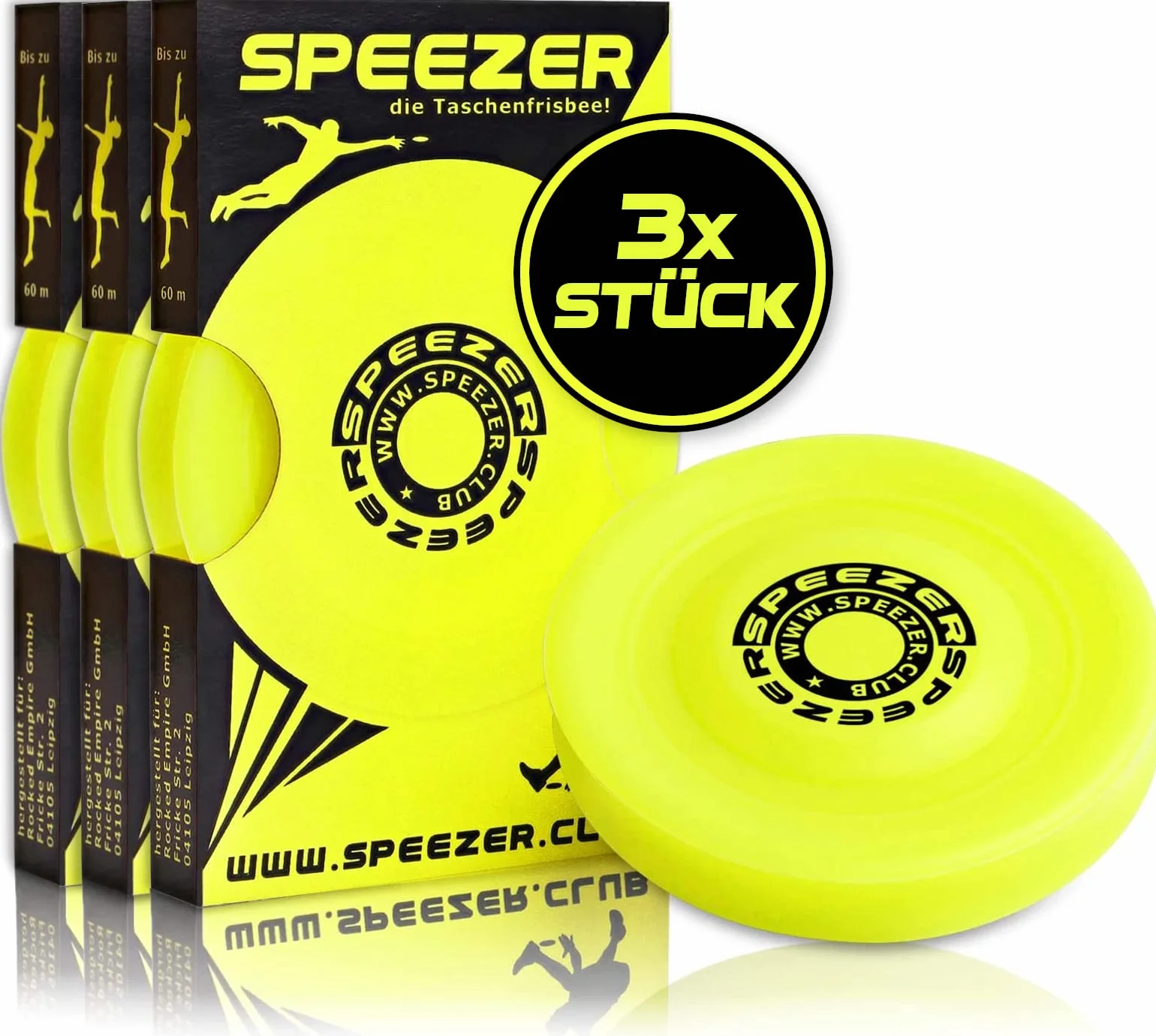 SPEEZER Lot de 3 mini frisbee - Disque jaune, gadget de sport en plein air, doux et petit, jeu de lancer