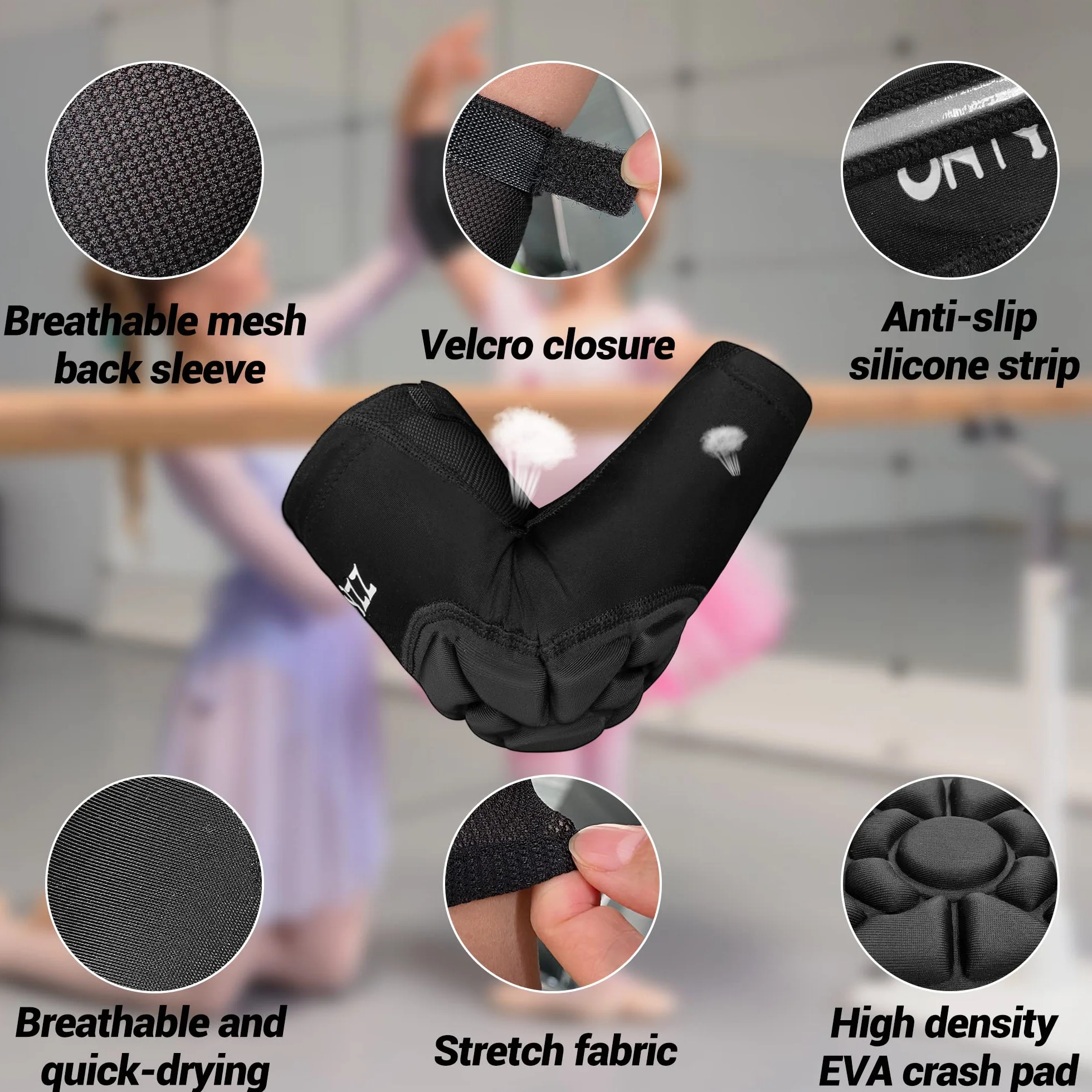 Coudières Enfant Ajustement Serré Manchon Bras Compression Tampons Eponge Protection Coude Sport Boxe Danse Football