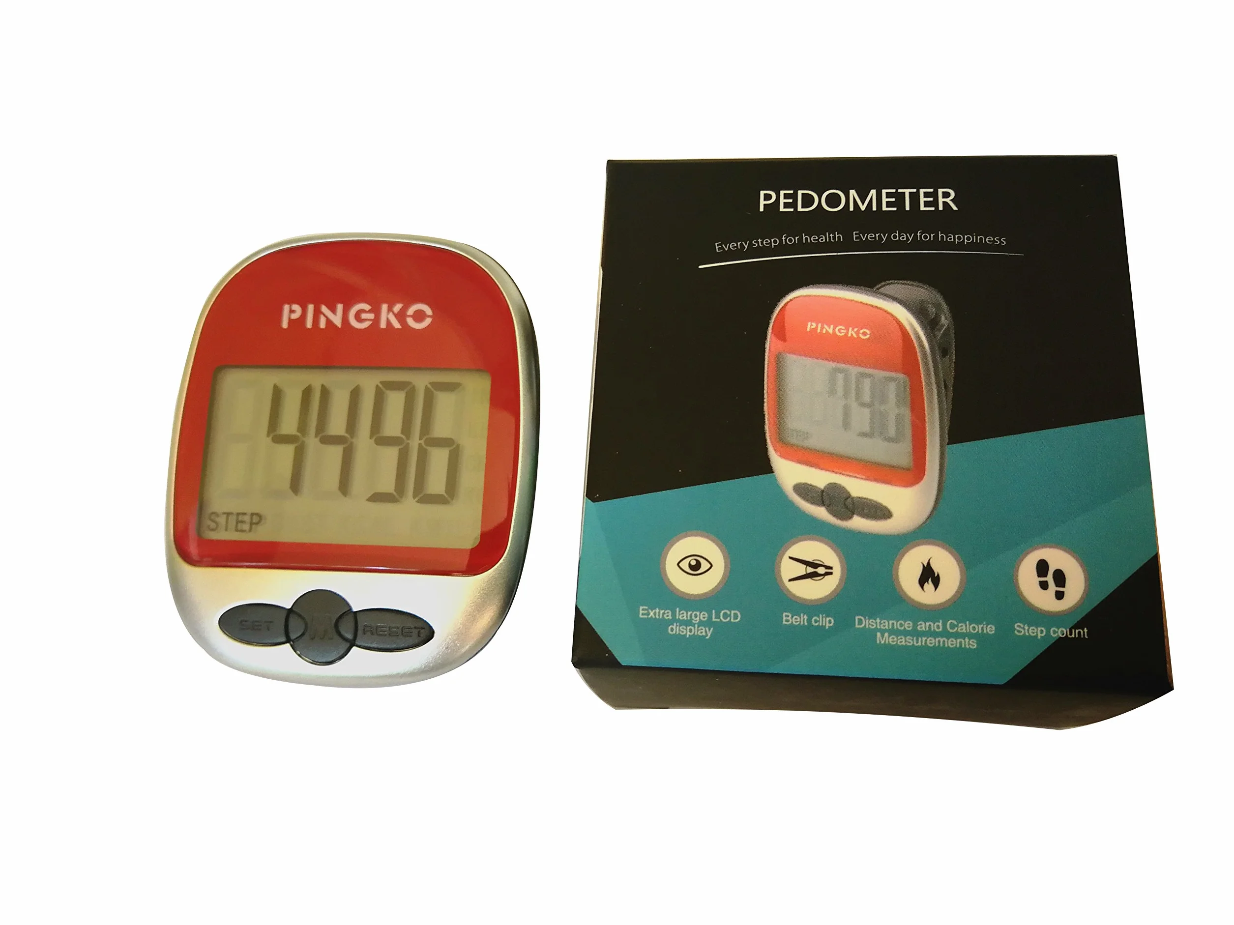 PINGKO Podomètre Compteur de Pas/Distance/Calories Fitness Tracker Portable