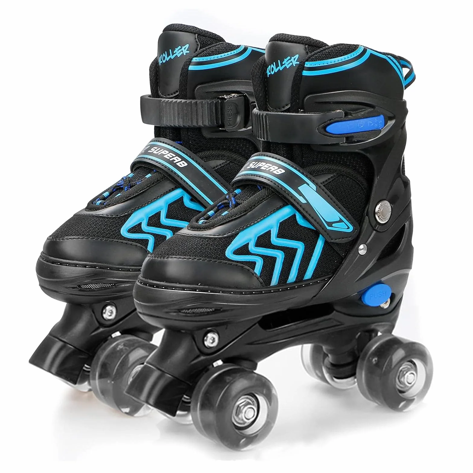 Patins à roulettes réglables pour Enfants Roues Lumineux Rollers en Ligne Quad Filles Garçon Débutants