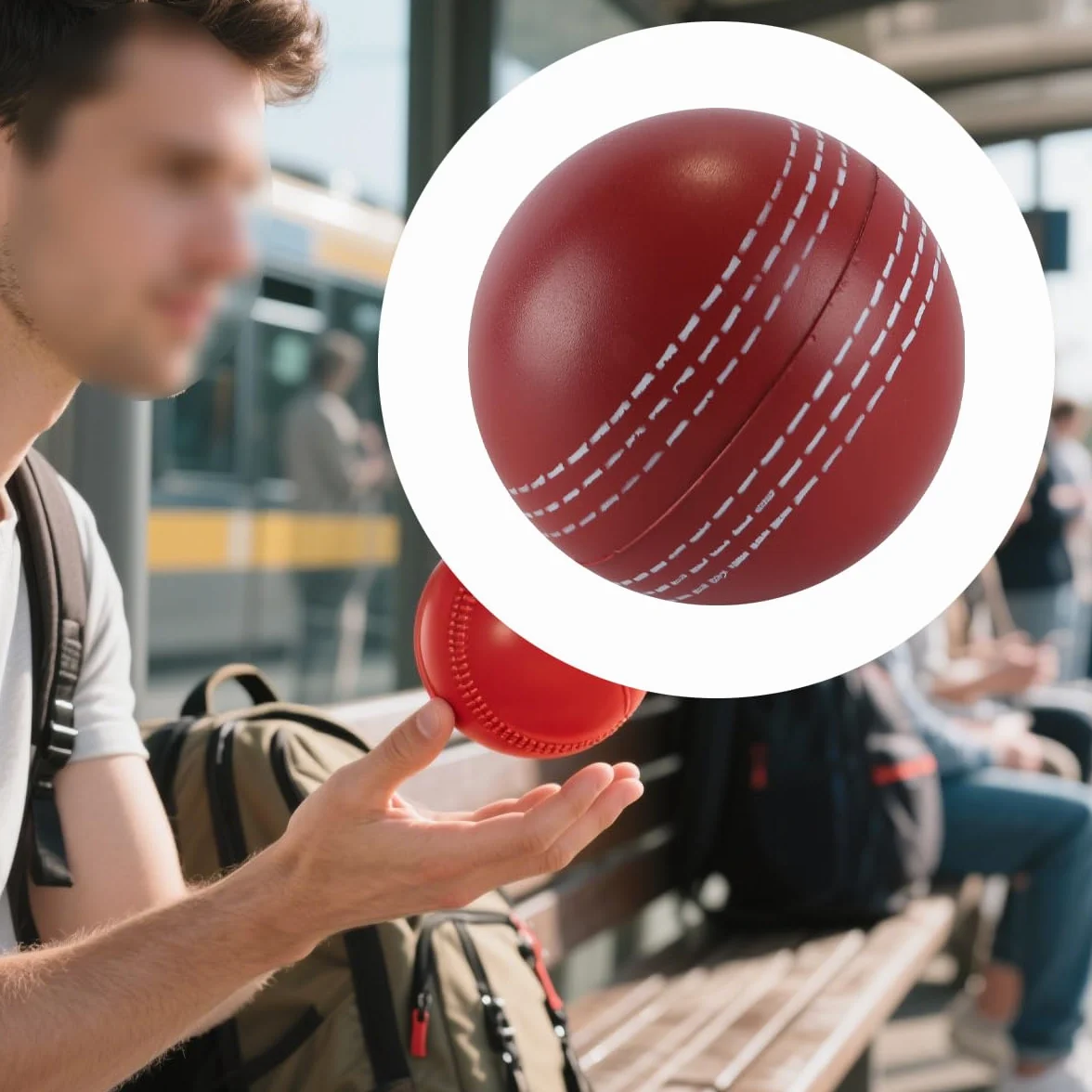 Balle Anti-Stress PU Entraînement Cricket Intérieur Extérieur