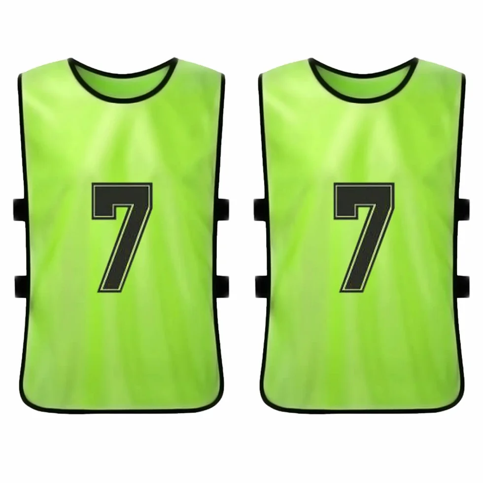 12 PCS Adultes Football Pinnies Maillots De L'équipe De Football À Séchage Rapide Dossards Numérotés