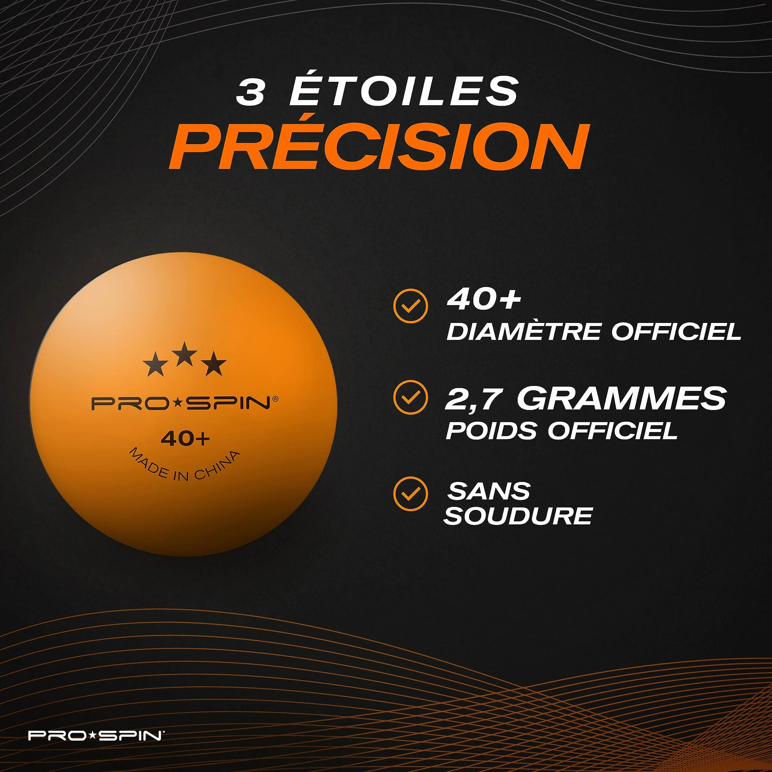PRO-SPIN Raquettes de Ping-Pong Set Premium Haute-Performance avec Balles 3 Étoiles et Mallette