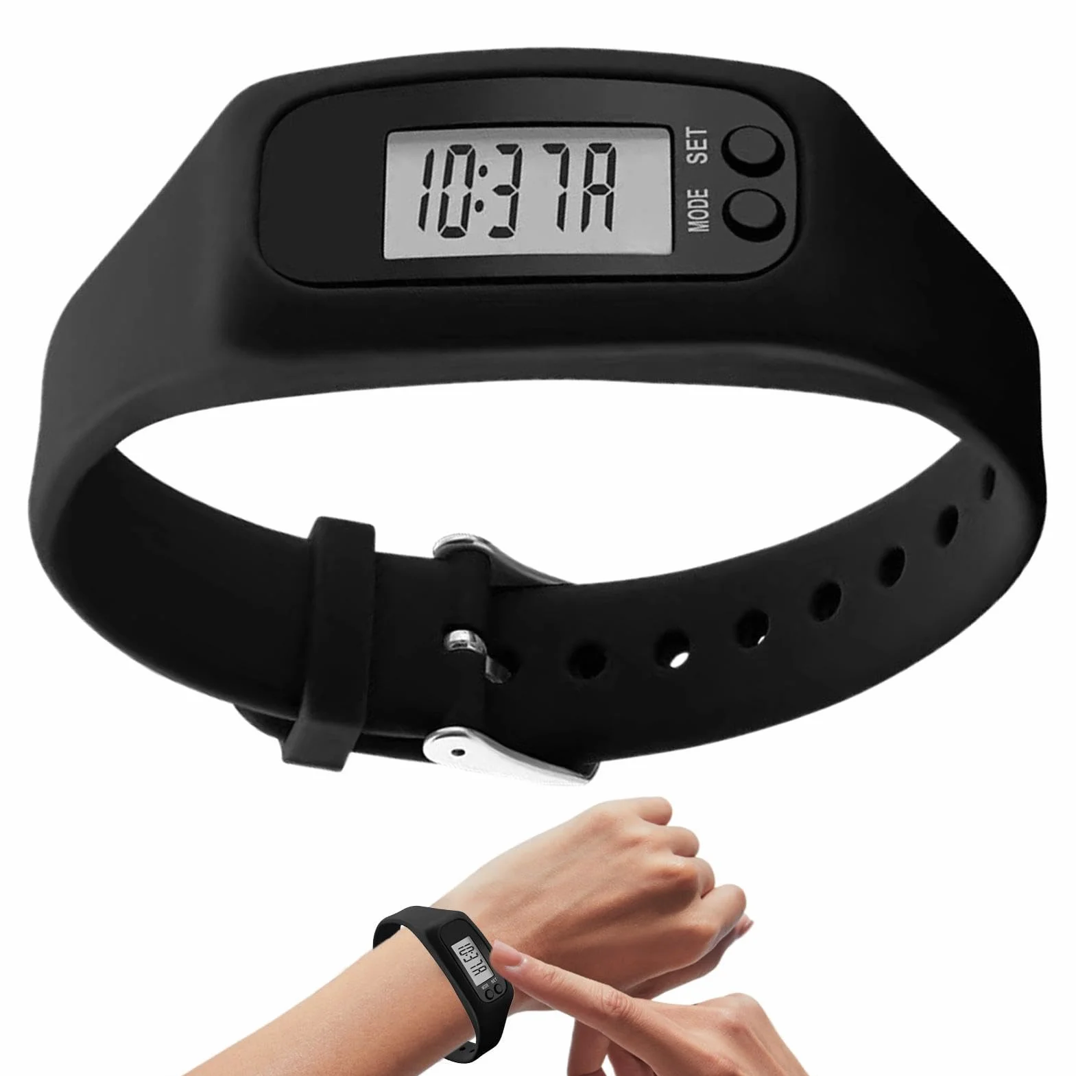 Montre Podomètre Grand Écran Traqueur d'Activité Physique pour Hommes Femmes Seniors Marche Jogging Randonnée
