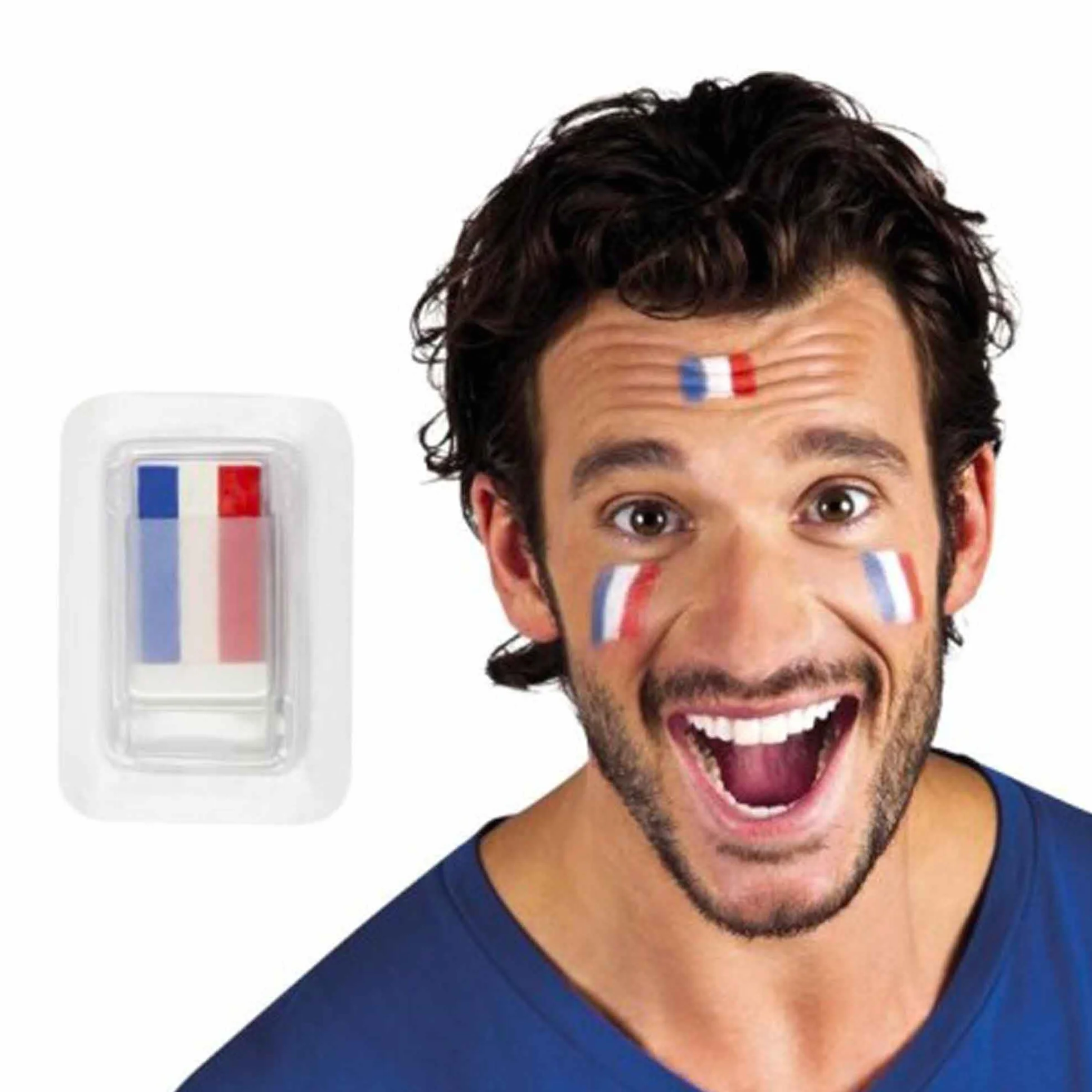 THE REPLICANT Stick Maquillage France Bleu Blanc Rouge Peinture Faciale Supporter Tricolore 4,5 x 3 x 1 cm