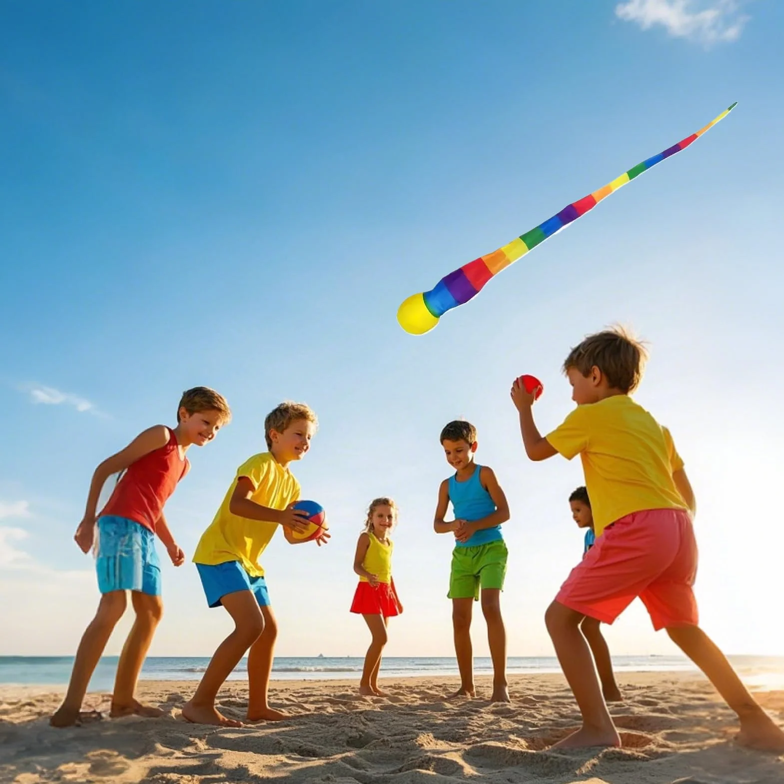 Ballon de Lancer et Rattrapage Balles d'Entraînement avec Queue Arc-en-Ciel Jeu de Lancer et Attraper pour Adultes Intérieur Extérieur