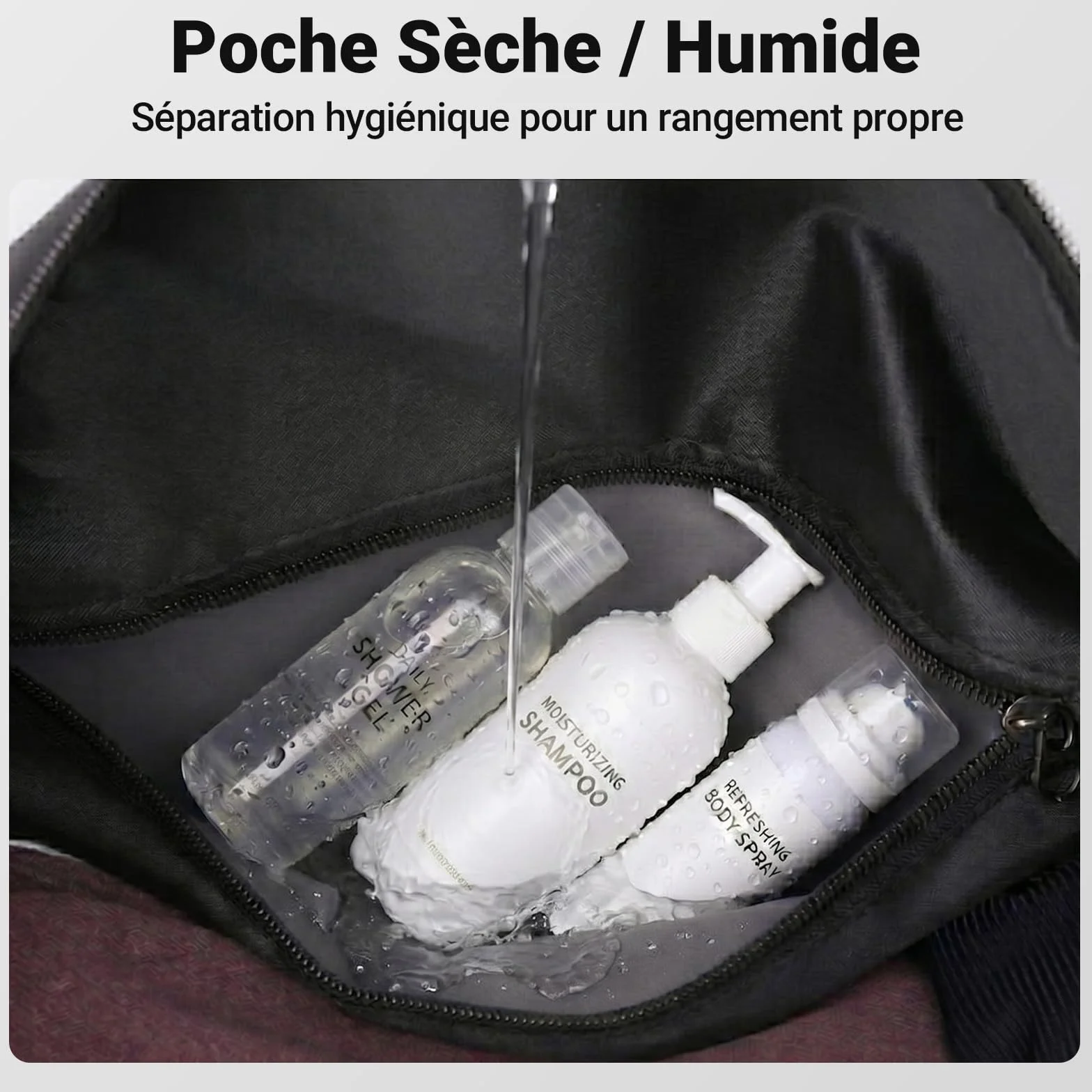 Sac de Sport Homme 57L avec Compartiment à Chaussures Séparé et Poche Imperméable