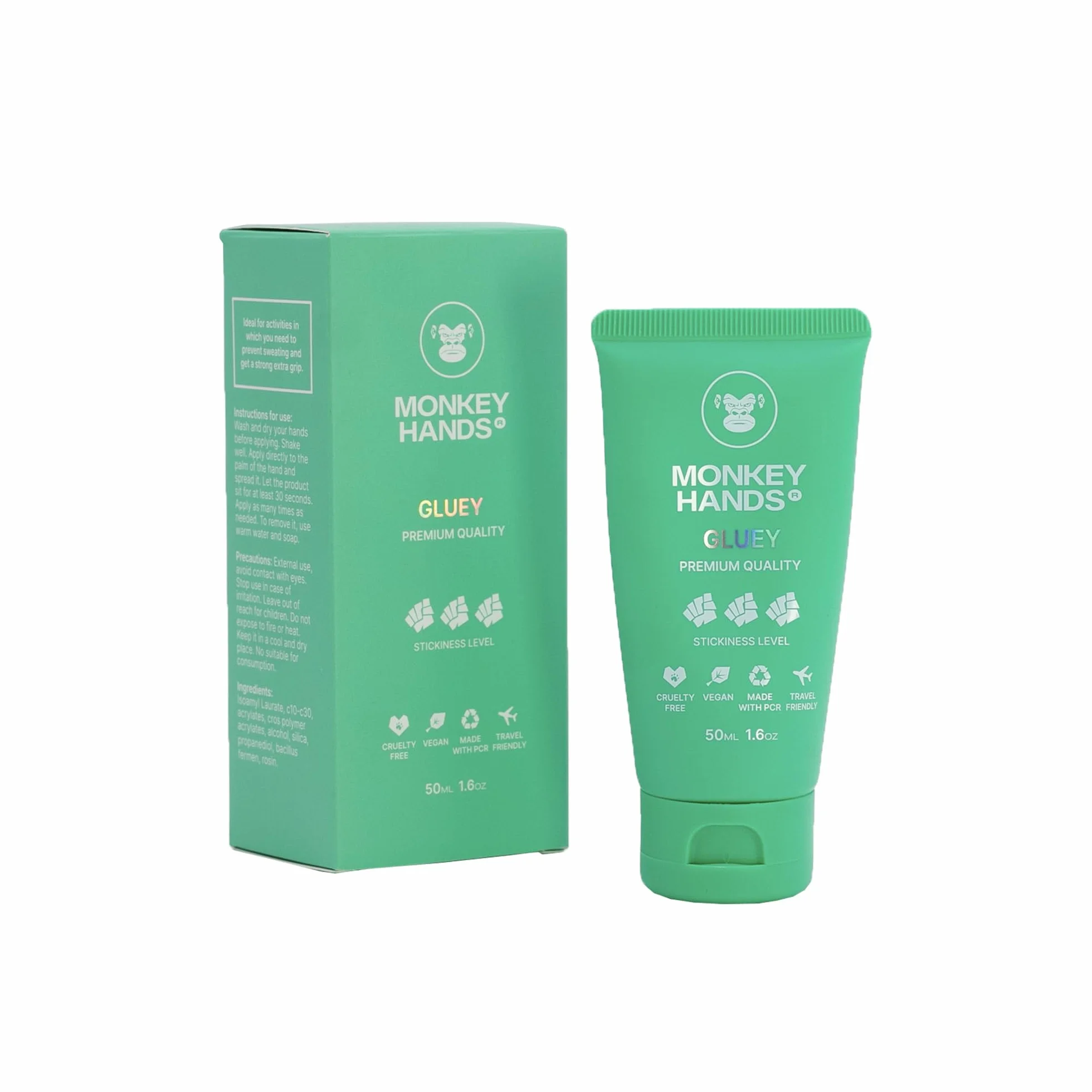 Monkey Hands Gel Grip Magnésite liquide innovante 3 niveaux pour pole dance, calisthenics, bagues, poids, gymnastique