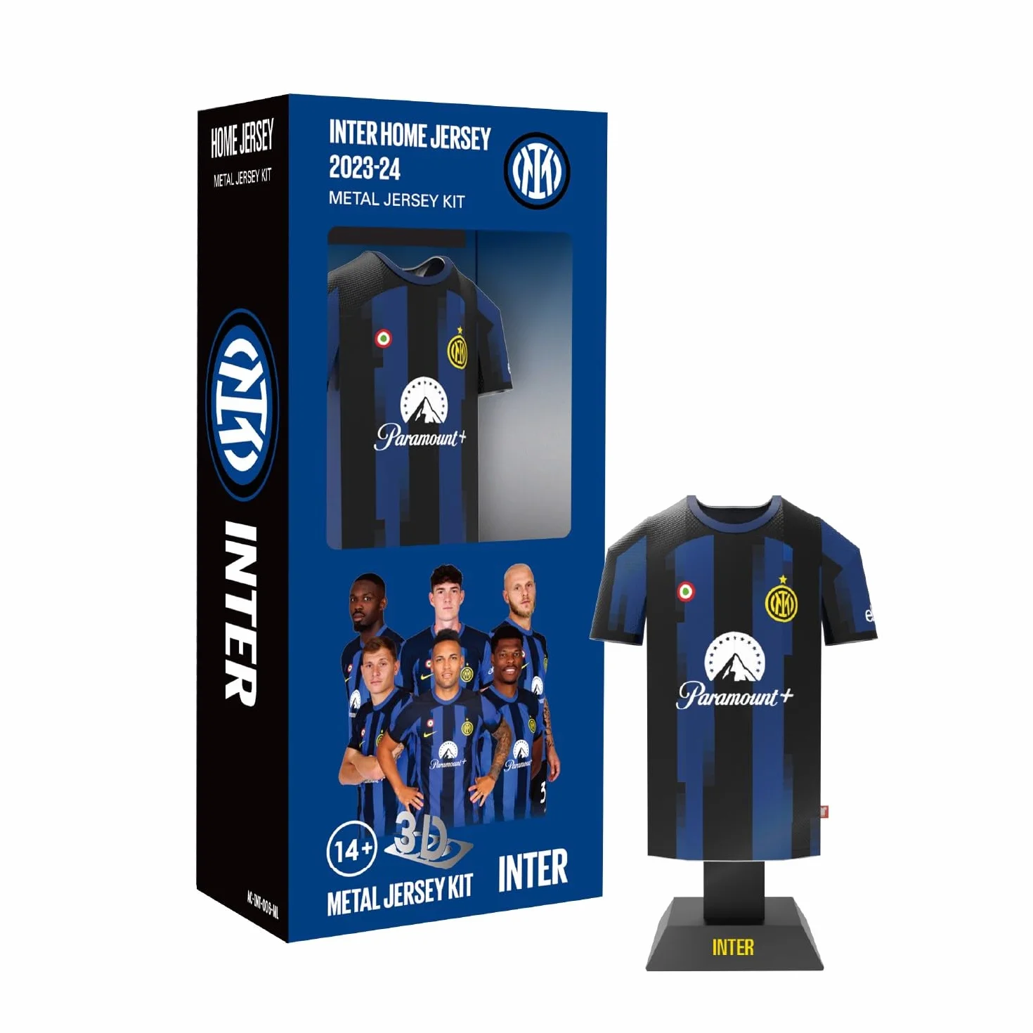 Inter Maillot Home Jersey 2023-2024 Miniature Aluminium Étui Assembler Football Milan