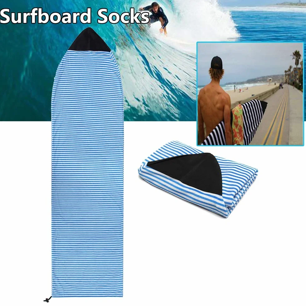 Shumo Housse de Protection pour Surfboard à Rayures Bleues et Blanches