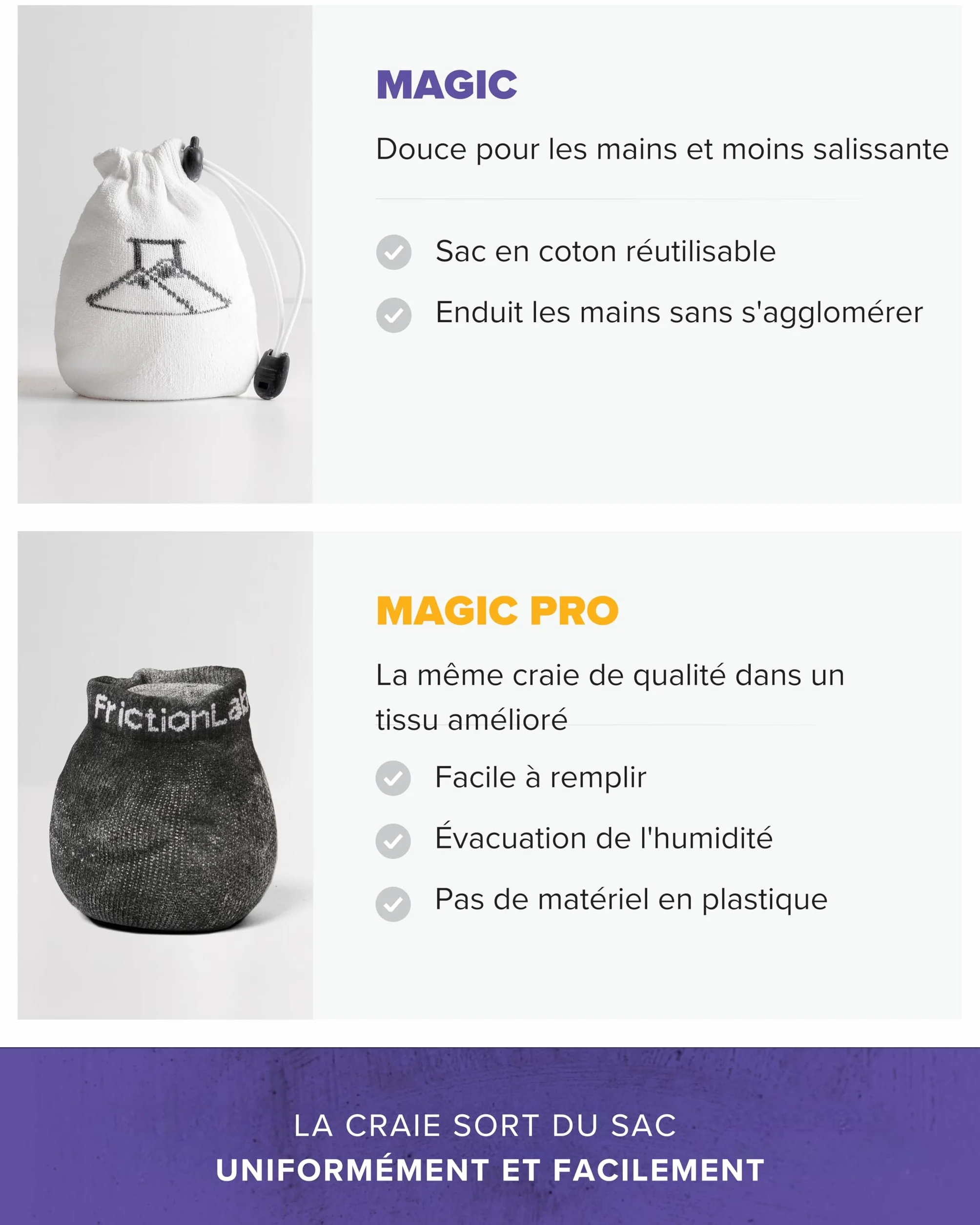 Friction Labs Craie de Sport pour Escalade Haltérophilie Gymnastique Tennis - Prise en Main Durable Peau Plus Saine