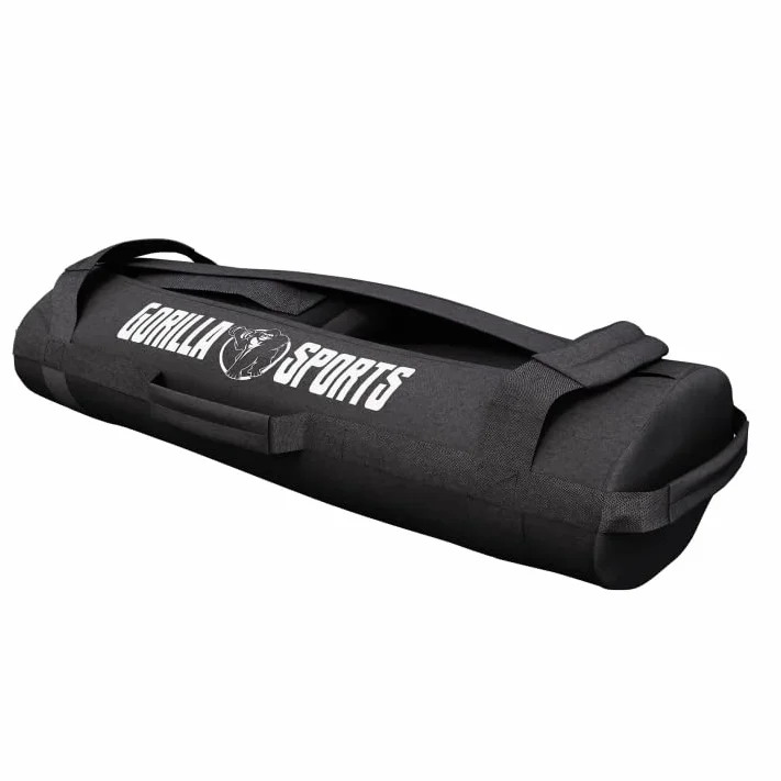 GORILLA SPORTS® Fitness Power Bag 20kg 30kg Rempli de Sable Métallique Poids Réglables 6 Poignées Sac de Sable Musculation