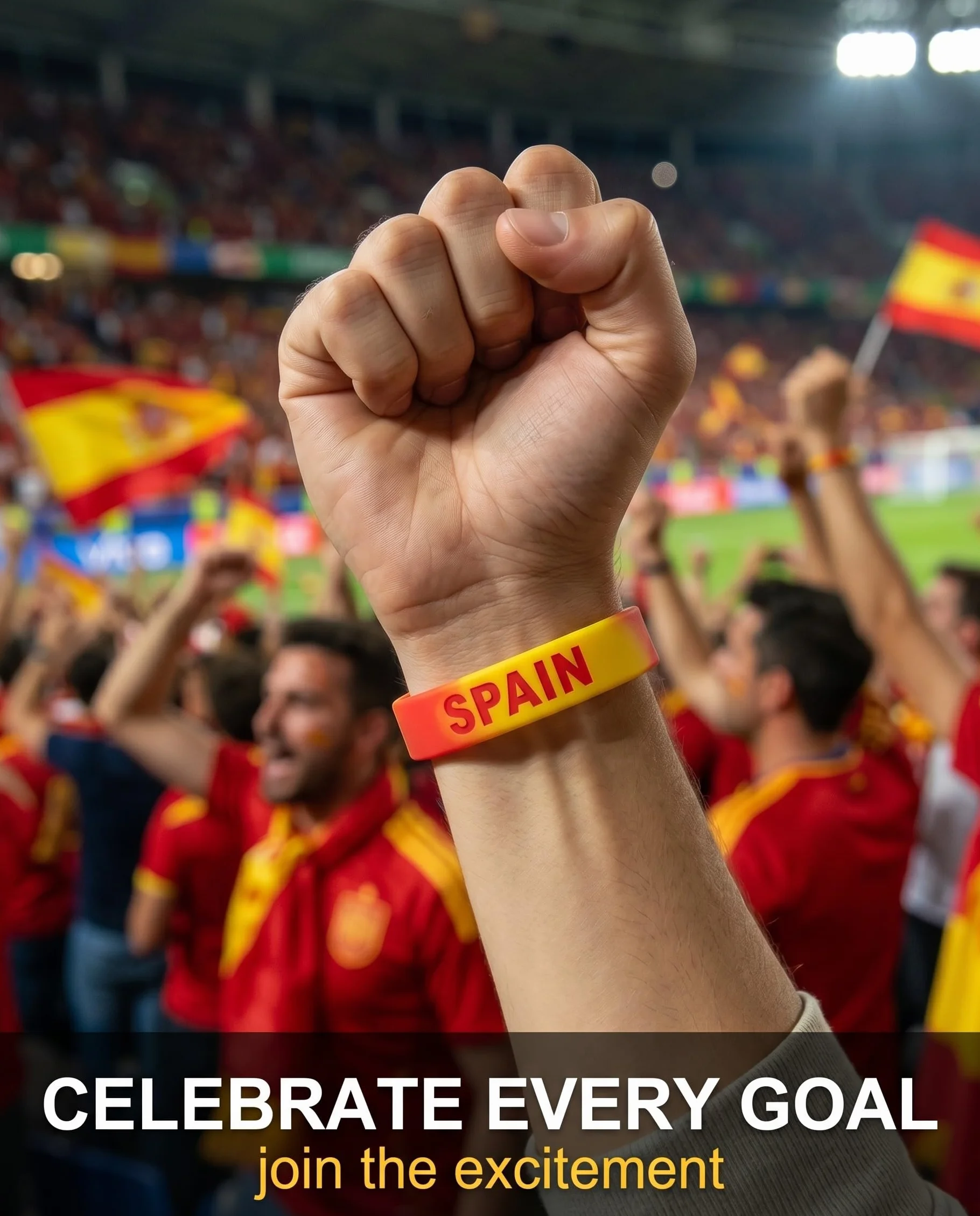 Bracelets Coupe du Monde 2026 Espagne Lot de 10 Silicone Drapeau Espagne