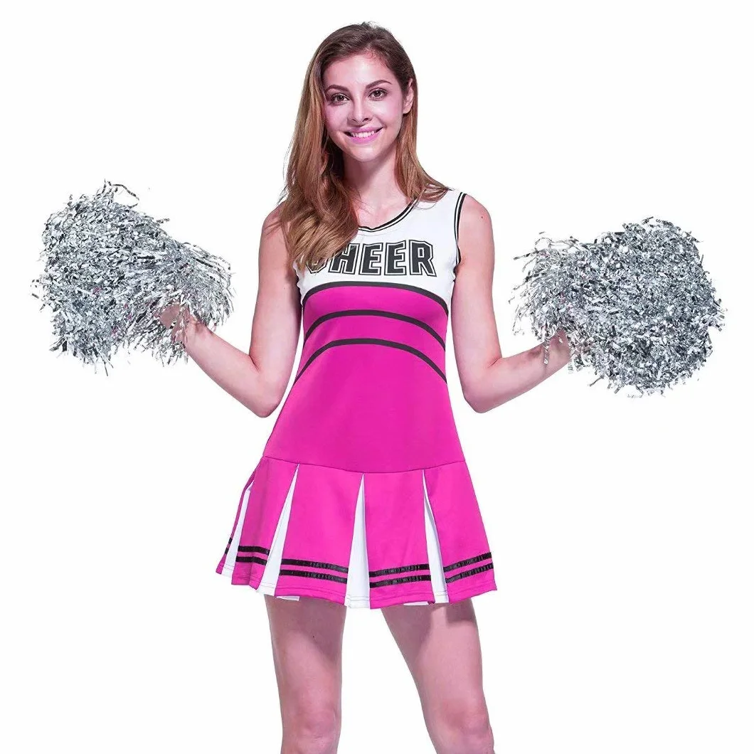 CRIVERS 12pc Cheerleading Pompons avec Poignée pour Danse Déguisements Fête Sports