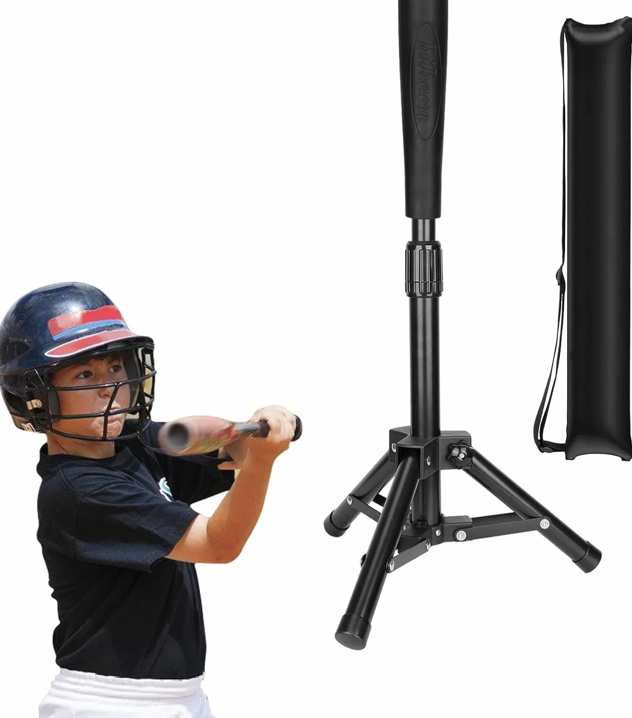 Hikeen Baseball & Softball Batting Tee Réglable en Hauteur pour Entraînement Batteur Débutant