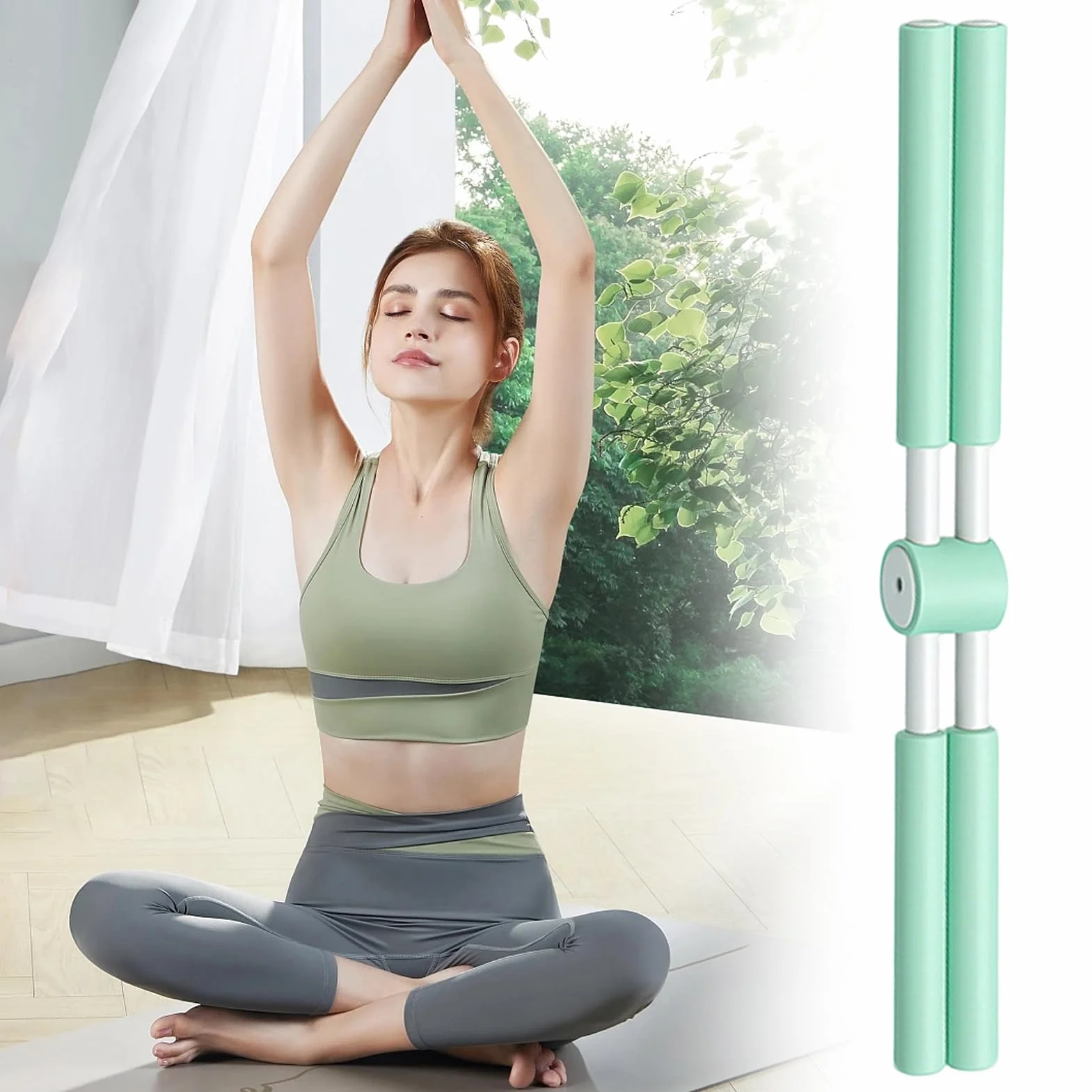 Poteau De Yoga pour Correction De Postures, 2pcs Bâtons De Yoga pour Étirement, Pilates Stick Outil D'étirement, Équipement De Fitness