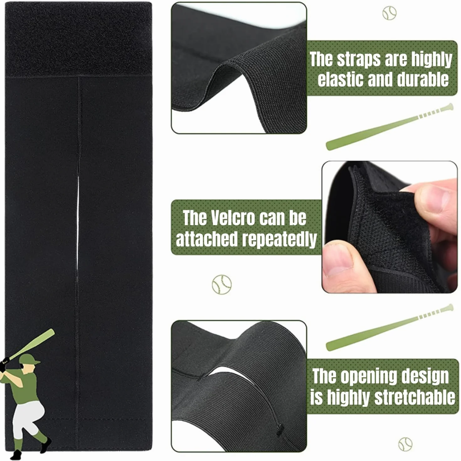 Sangles Élastiques pour Gants de Softball et Baseball Maintient la Poche Formée
