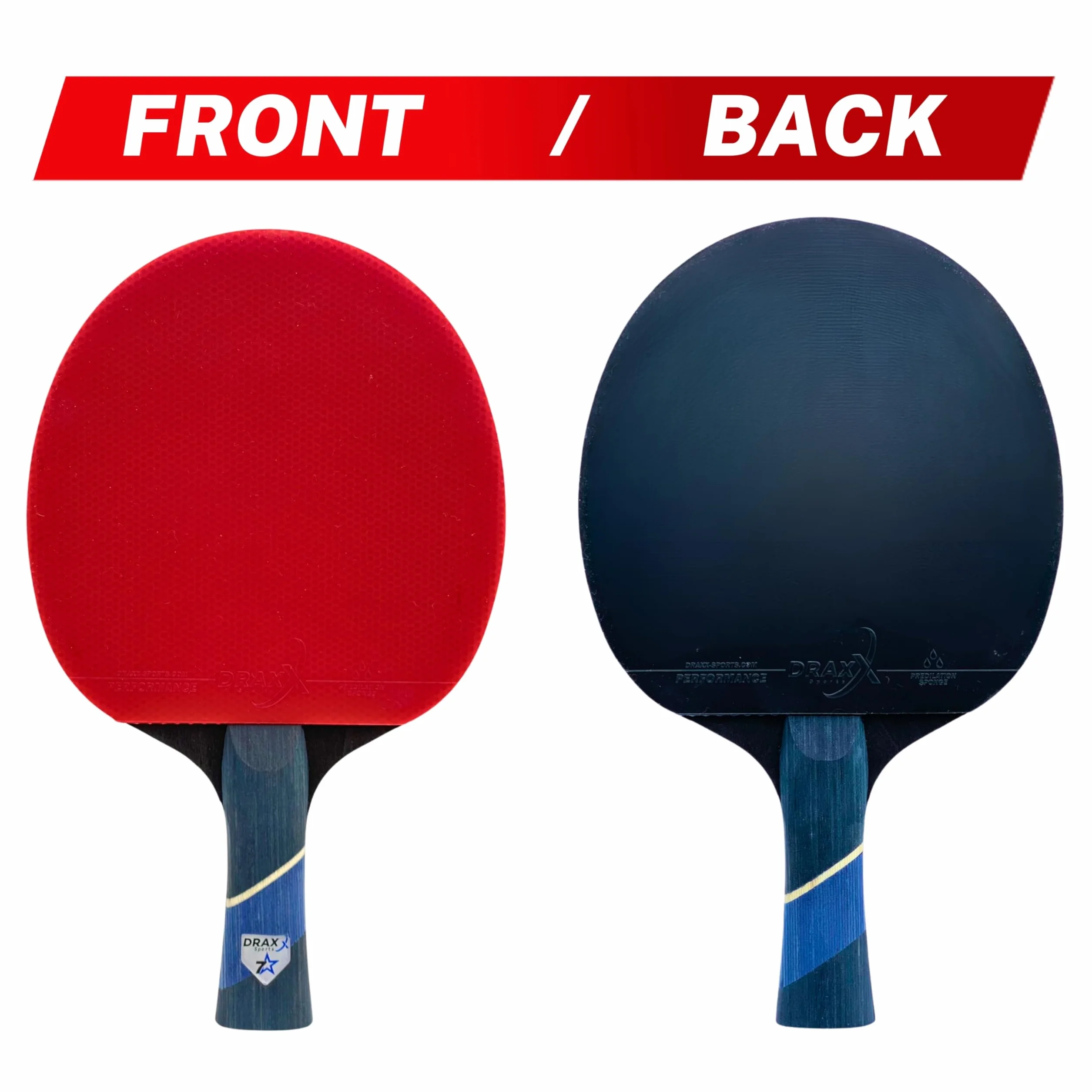 Raquette de Ping Pong 7 Étoiles Carbone Pro Ultra-Légère Éponge 2mm Housse Offerte