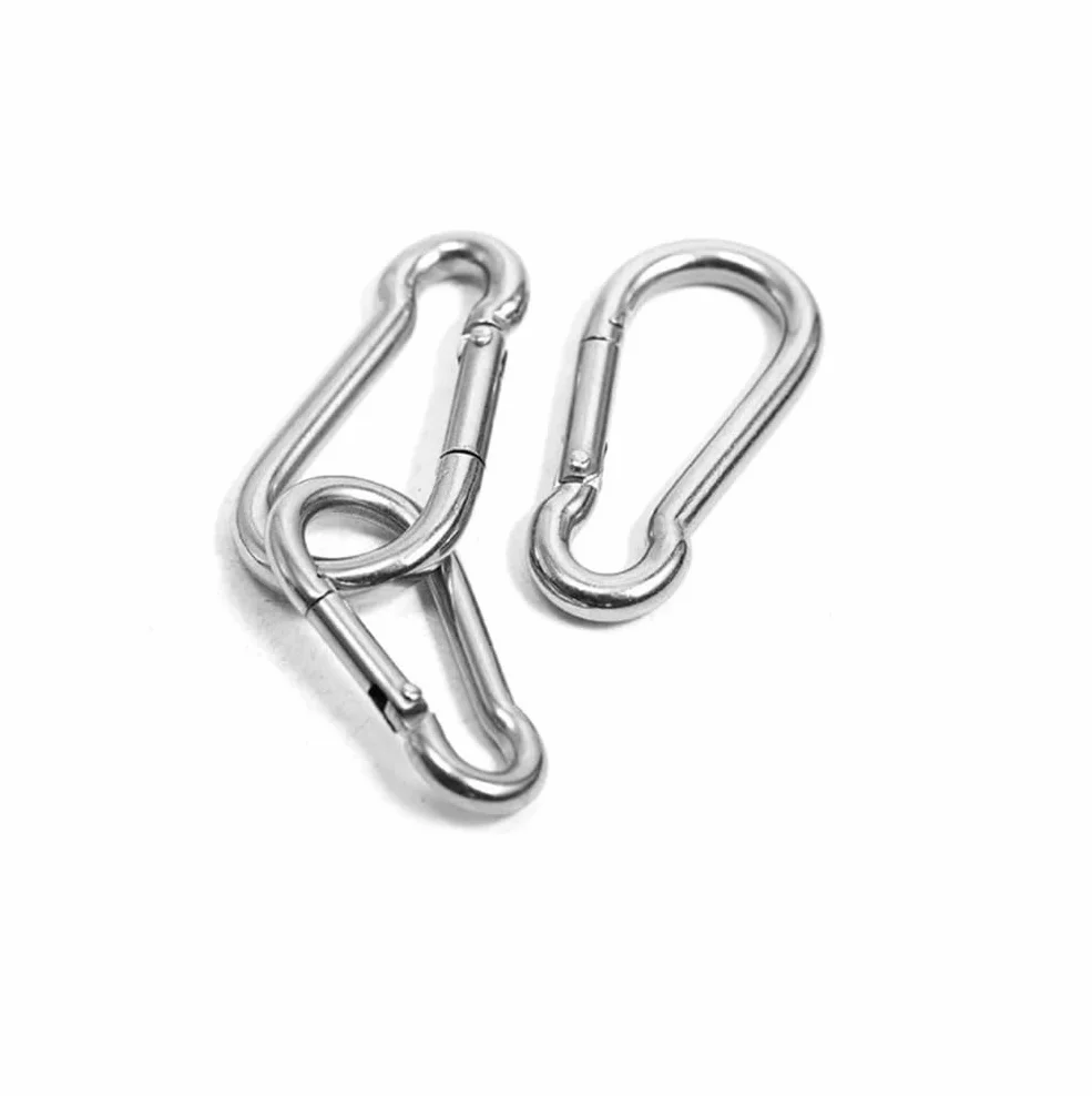 Mousquetons en Acier Inoxydable 304 M5 50 x 5 mm pour Porte-clés Camping Pêche Randonnée