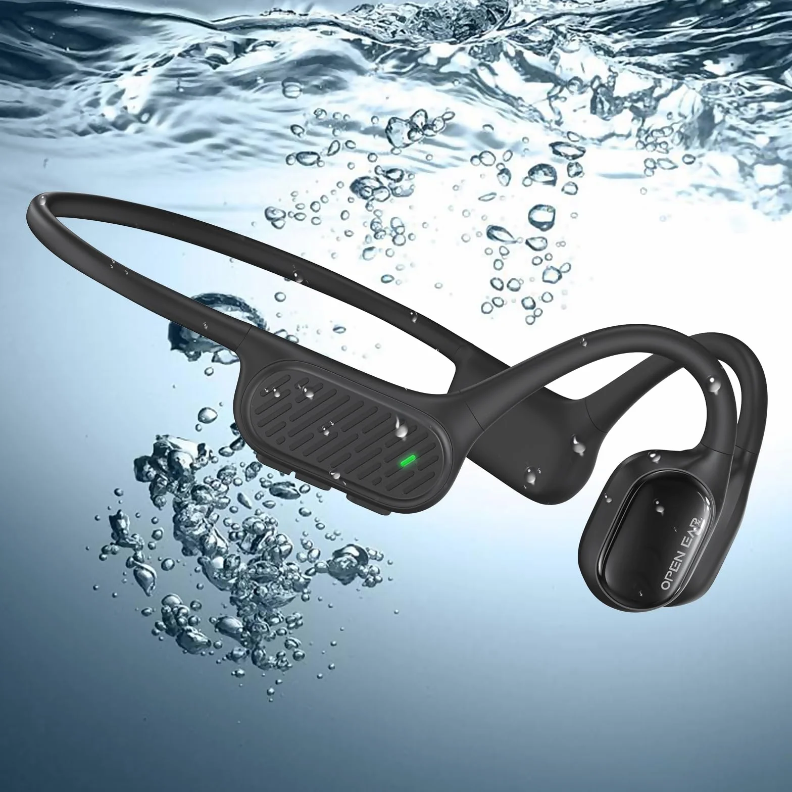 Écouteurs de natation Bluetooth 5.3 IP68 étanches avec microphone à conduction osseuse lecteur MP3 32 Go