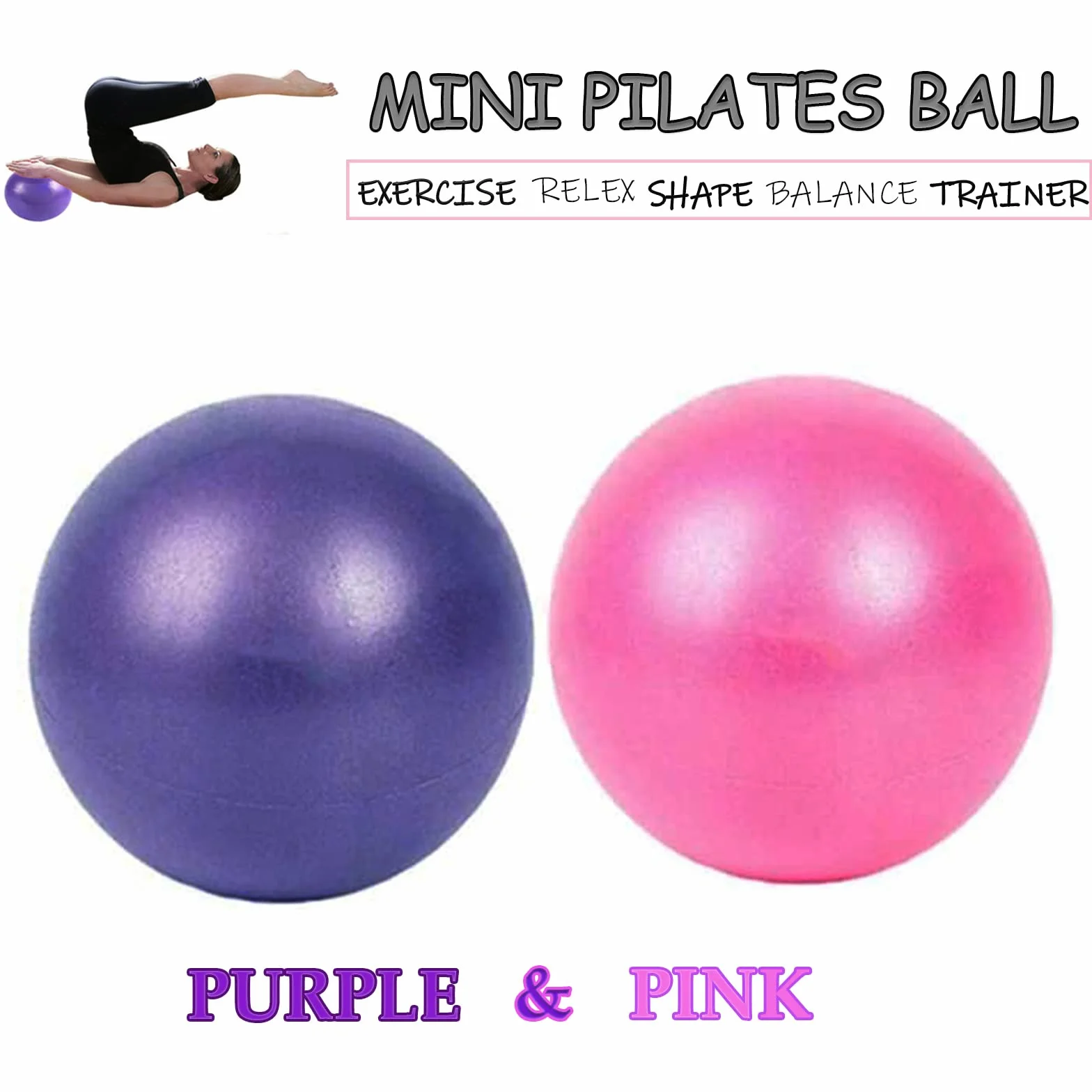 Ballon de Pilates 2pcs 25cm Mini Ballon de Stabilité pour Gymnase Bureau Domicile