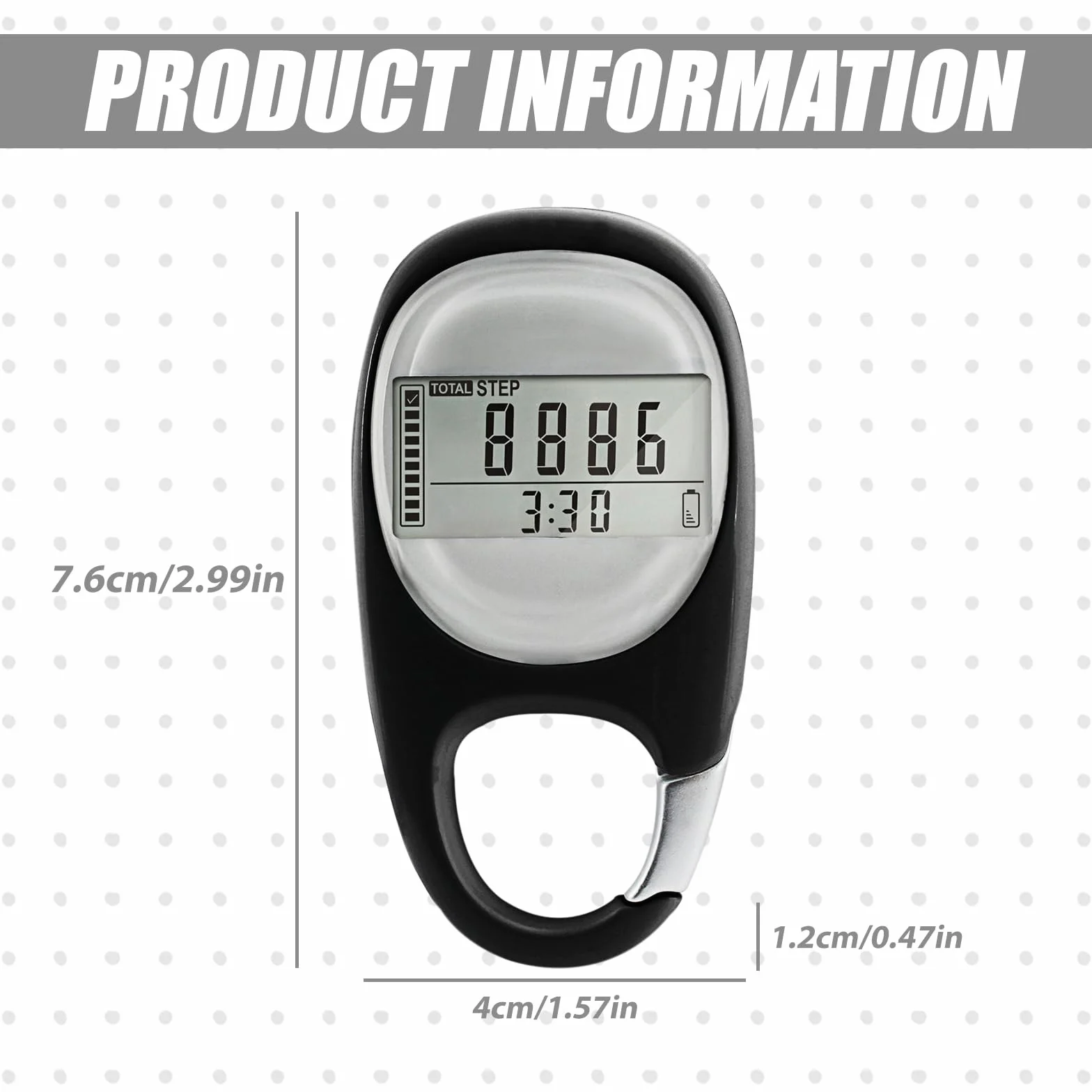 Podomètre 3D Numérique Portable avec Clip - Compteur de Calories Précis