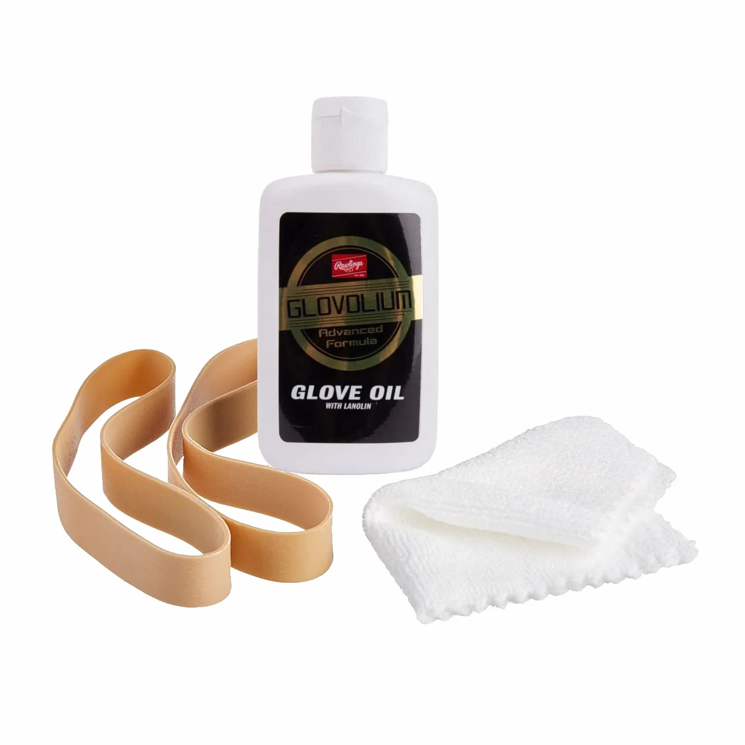 Rawlings Kit de Gants prêts à l'emploi Baseball Softball Formule de rodage Chiffon applicateur Bande en Caoutchouc