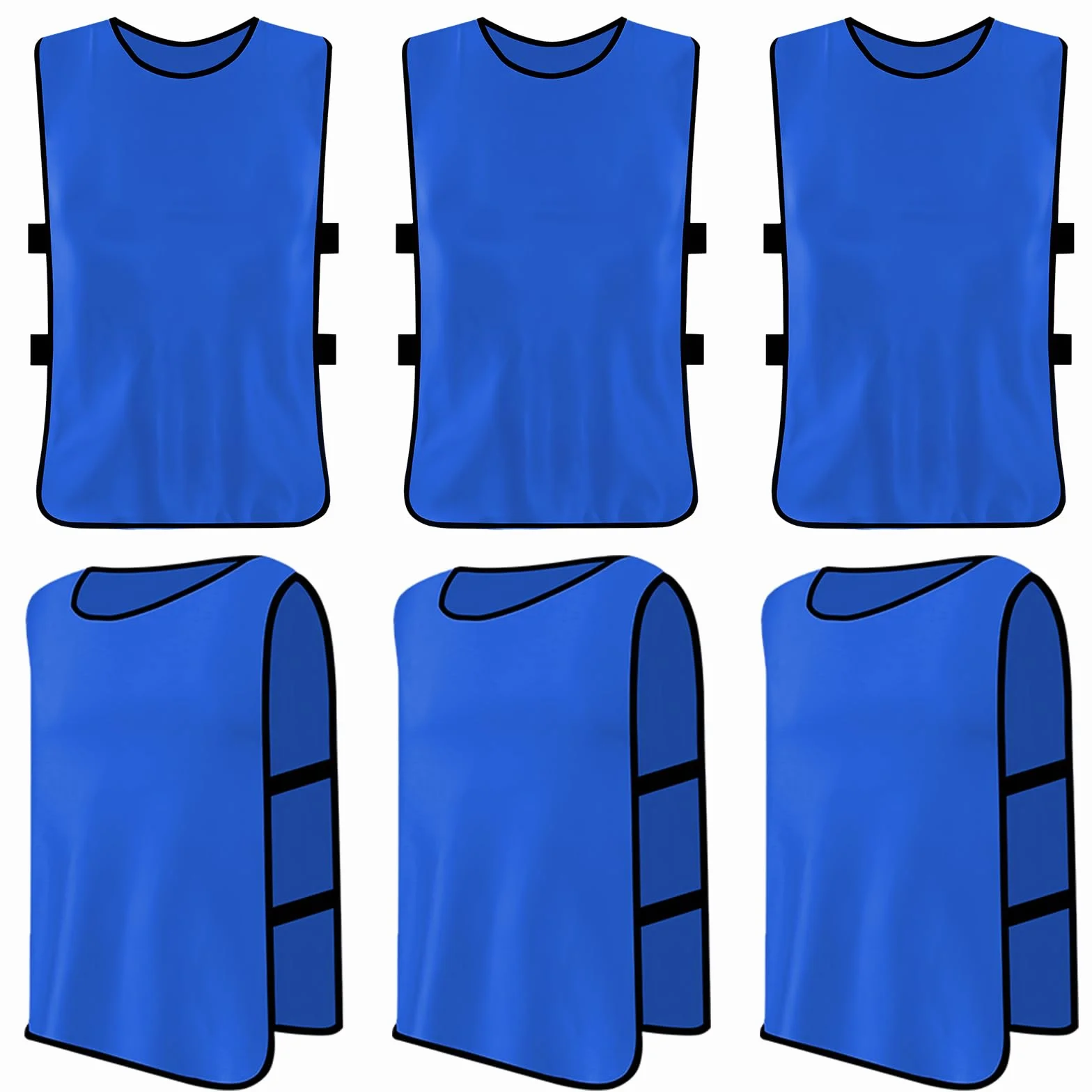 Lot de 6 Chasubles d'Entraînement Sport Enfants Football Gilet Professionnel Pratique Basket Rugby Hockey