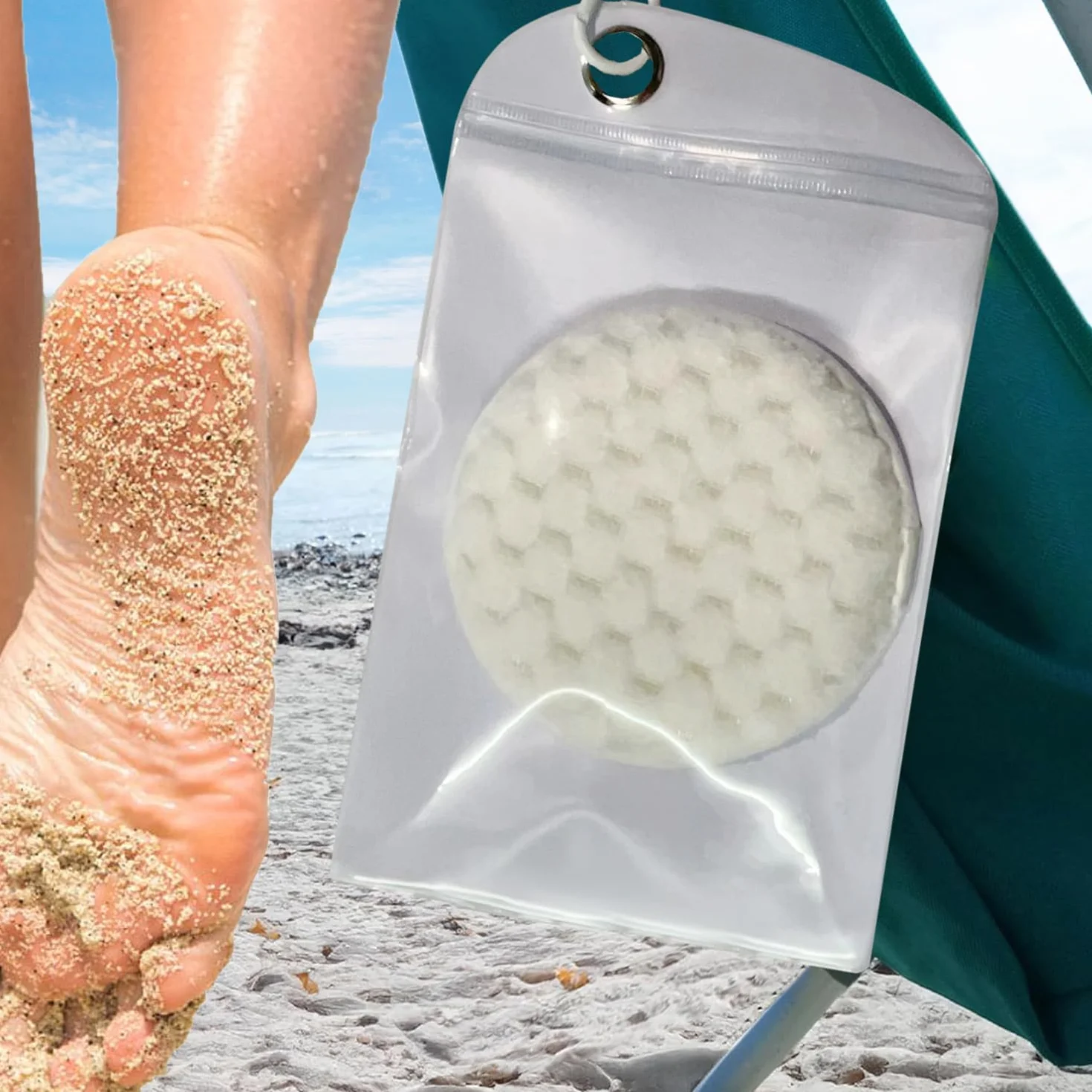 Gants D'enlèvement du Sable Accessoires Plage Blanc 1 Pièce Brosses à Portables la Plage Gant de Enlever Le Essuyer Sable pour Les Activités Volley Ball Nettoyage Corps