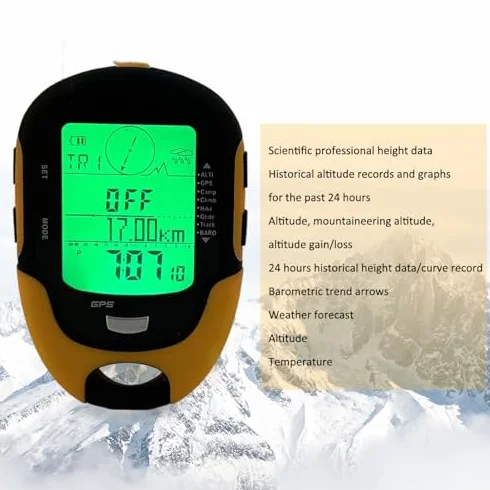 Keenso Altimètre Électronique Extérieur GPS FR510 ABS IPX4 Boussole Navigation Température Humidité