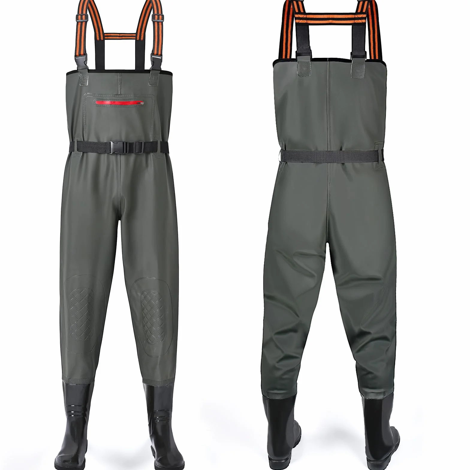 YOOHBERRYS Waders Pêche Homme avec Poche Poitrine et Bottes 42-46 Antidérapants