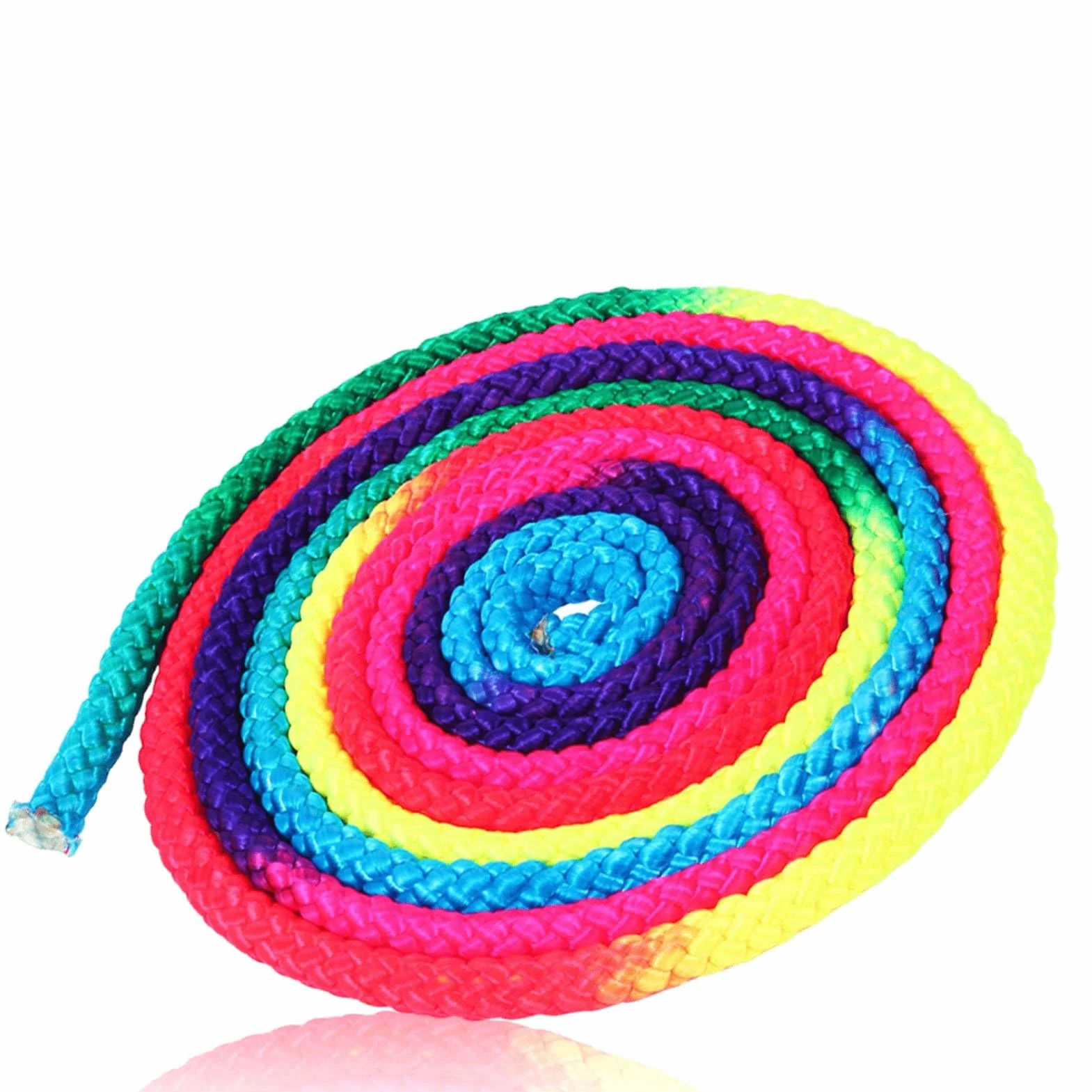 Corde de gymnastique rythmique arc-en-ciel pour entraînement artistique